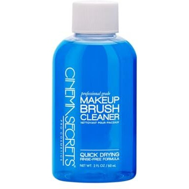 Cinema Secrets Original Blue Vanilla Makeup Brush Cleaner Solution - Professional Cleanser For Makeup Brushes - Quick-Drying, Rinse-Free Formula - Removes Stubborn Waterproof Make Up (2 Fl Oz)
