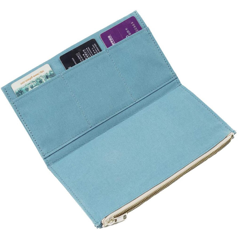 Moterm Canvas Zipper Pocket For Travelers Notebook, 1 Insert Pouch Refill For Tn Accessories Standard Size Card Holder Storage Bag File Folder Stationery (Skyblue)