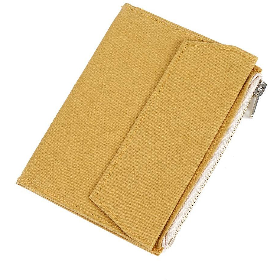 Moterm Zipper Pocket For Travelers Notebook, 1 Insert Pouch Refill For Tn Accessories Paper Card Holder Storage Bag (Passport Size,Yellow)