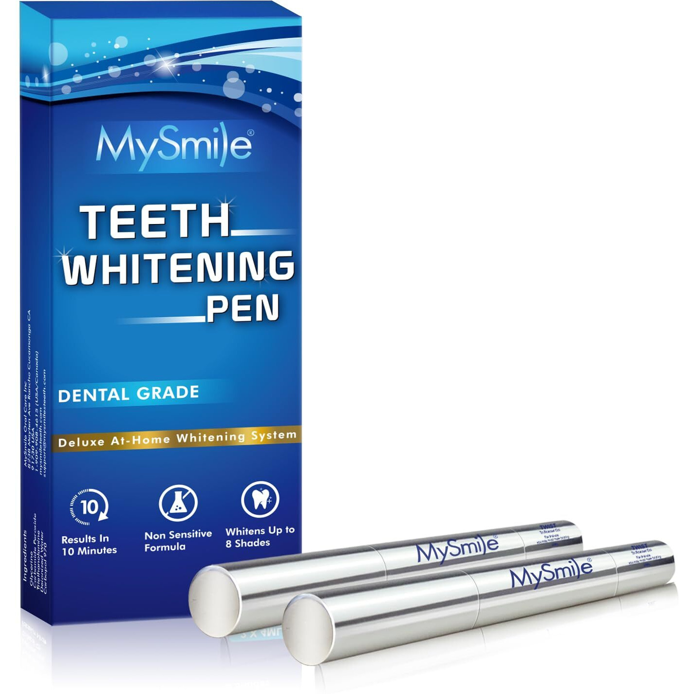 Mysmile Teeth Whitening Pen 30+ Treatment Enamel Safe Tooth Whitening Gel For Teeth Sensitive-10 Min Fast Whitening Teeth-Helps To Remove Stains From Coffee, Smoking, Wines-Mint Flavor