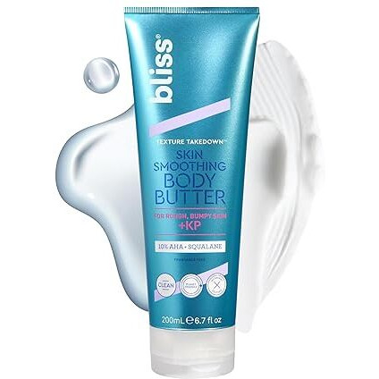 Bliss Body Butter Texture Takedown Skin Smoothing Lotion - Keratosis Pilaris Kp - 6.7 Fl Oz - For Rough, Bumpy Skin - 10% Aha + Squalane + Shea Butter - Clean - Vegan & Cruelty-Free