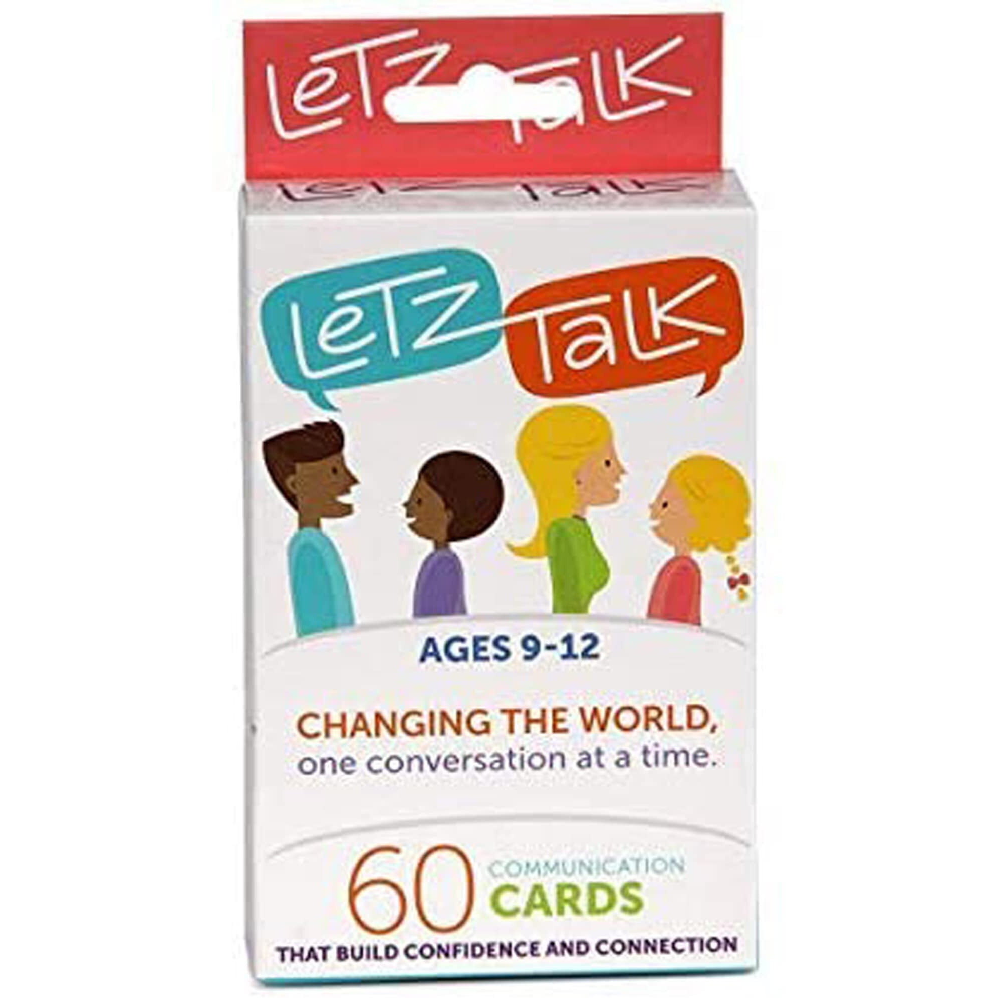 Letz Talk Conversation Cards For Kids - Communication Cards To Build Confidence & Emotional Intelligence, Family Conversations Cards Game For Kids And Adults - Therapy Tool - Easter Basket Stuffer