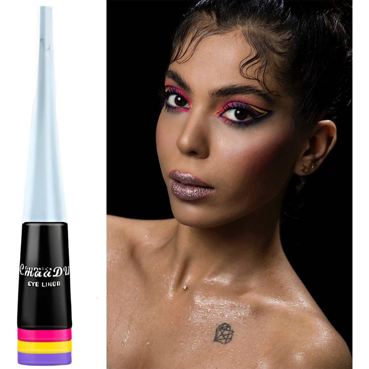 Charmcode 14 Colored Eyeliners - Liquid Color Eyeliner Highly Pigmented - White Eyeliner - Liquid Liner Coloful Set - Vivid Matte Eye Makeup