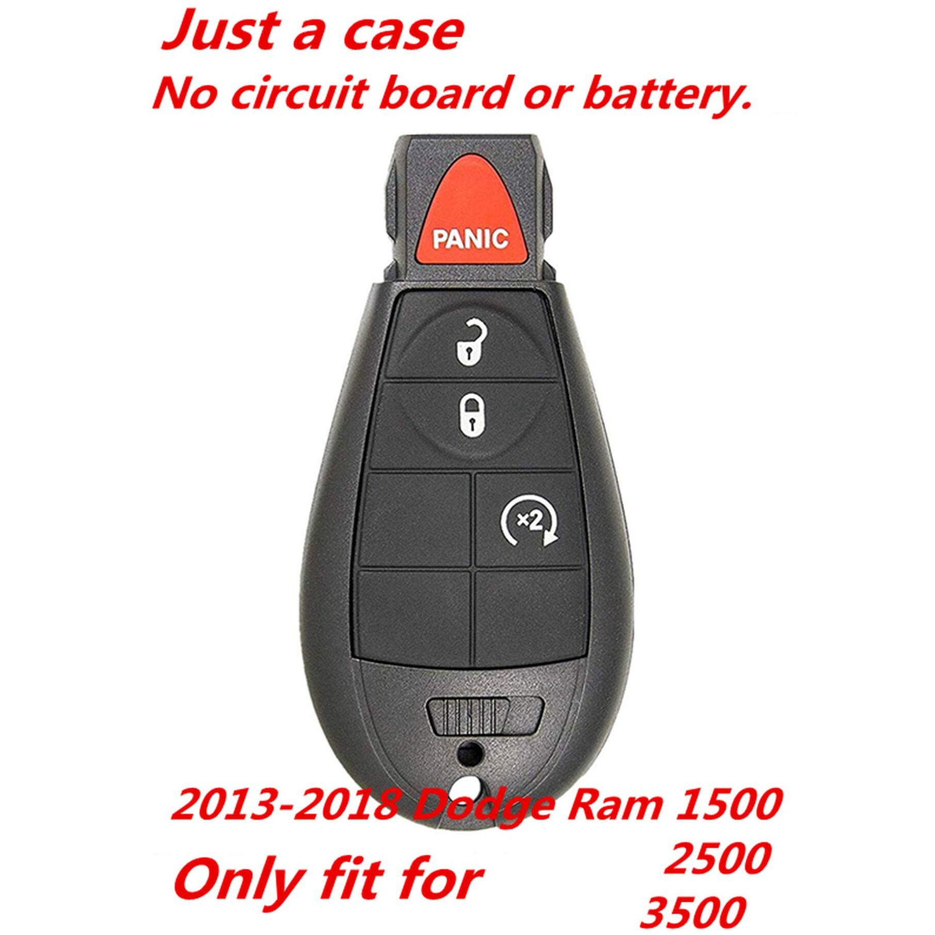 Kawihen Keyless Entry Remote Key Fob Replacement For 2013 2014 2015 2016 20172018 Dodge Ram Truck 1500 2500 3500 Fcc Id Gq4-53T / P/N 56046955 (Just A Case)