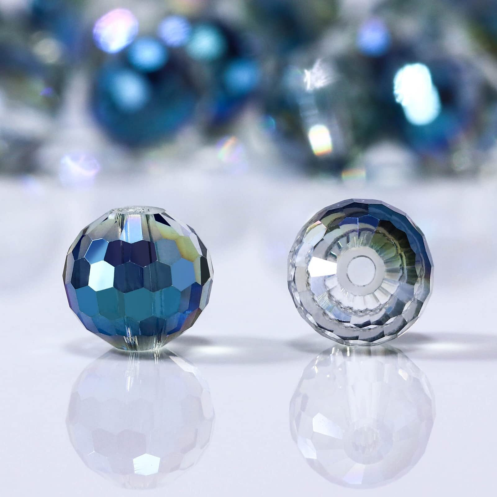 Dowarm 100Pcs 8Mm Crystal Glass Beads For Jewelry Making, Faceted Crystal Beads For Crafts Bracelet Wind Chimes Suncatcher, 5003 Rondelle Spacer Beads, Loose Gemstones, Green Colorized