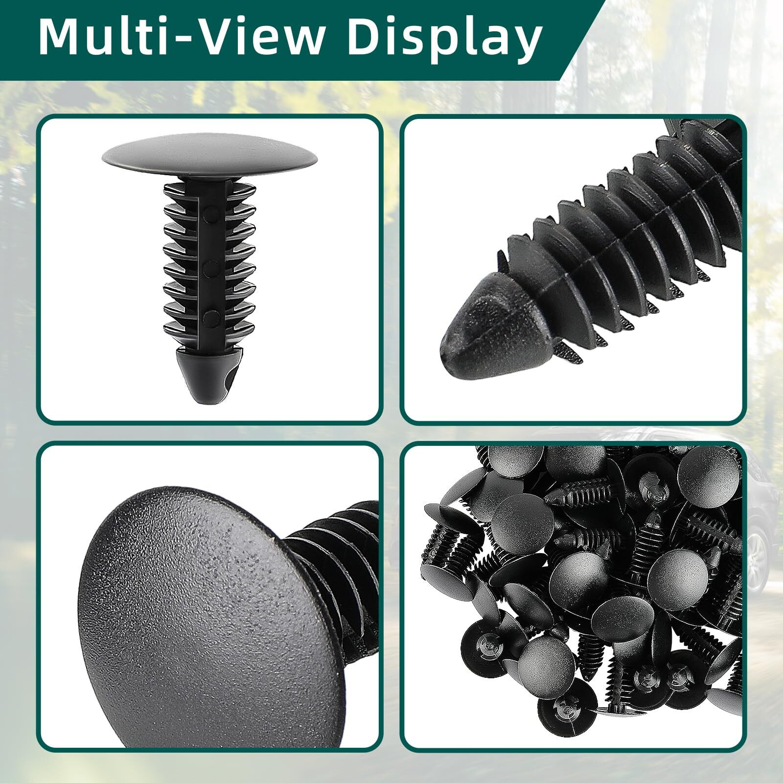 Autokay 100Pcs 8Mm Bumper Clips Auto Car Hole Plastic Rivets Fastener Retainer Clips Fender Push Pin Fits For Gm 1605396, 1595864 For Chrysler 6030441 For Ford 388577S, W705589-S300