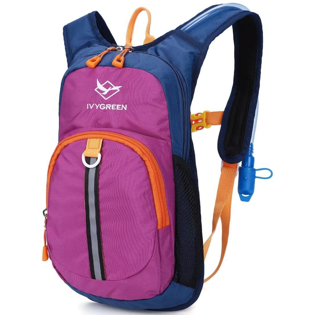 Ivygreen Kids Hydration Backpack, Hiking Backpack For Boys Or Girls With 1.5L Water Bladder, Purple