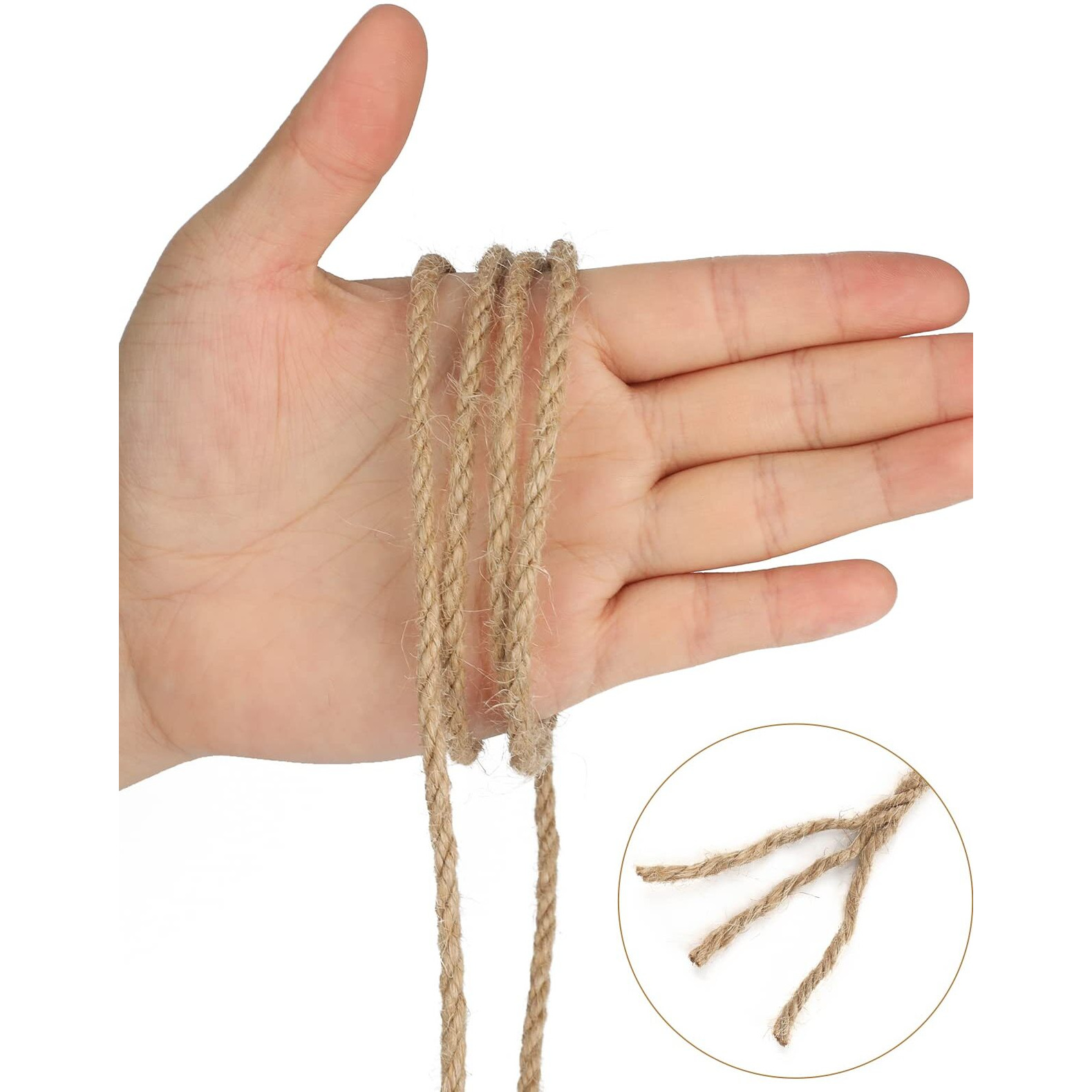 Joycraft 4Mm Jute Rope,164Feet Strong And Heavy Duty Jute Twine, Brown Decoration Hemp Twine String For Artworks, Gardening, Bundling, Camping, Decorating, And Diy Crafting (50M/164Ft * 4Mm)