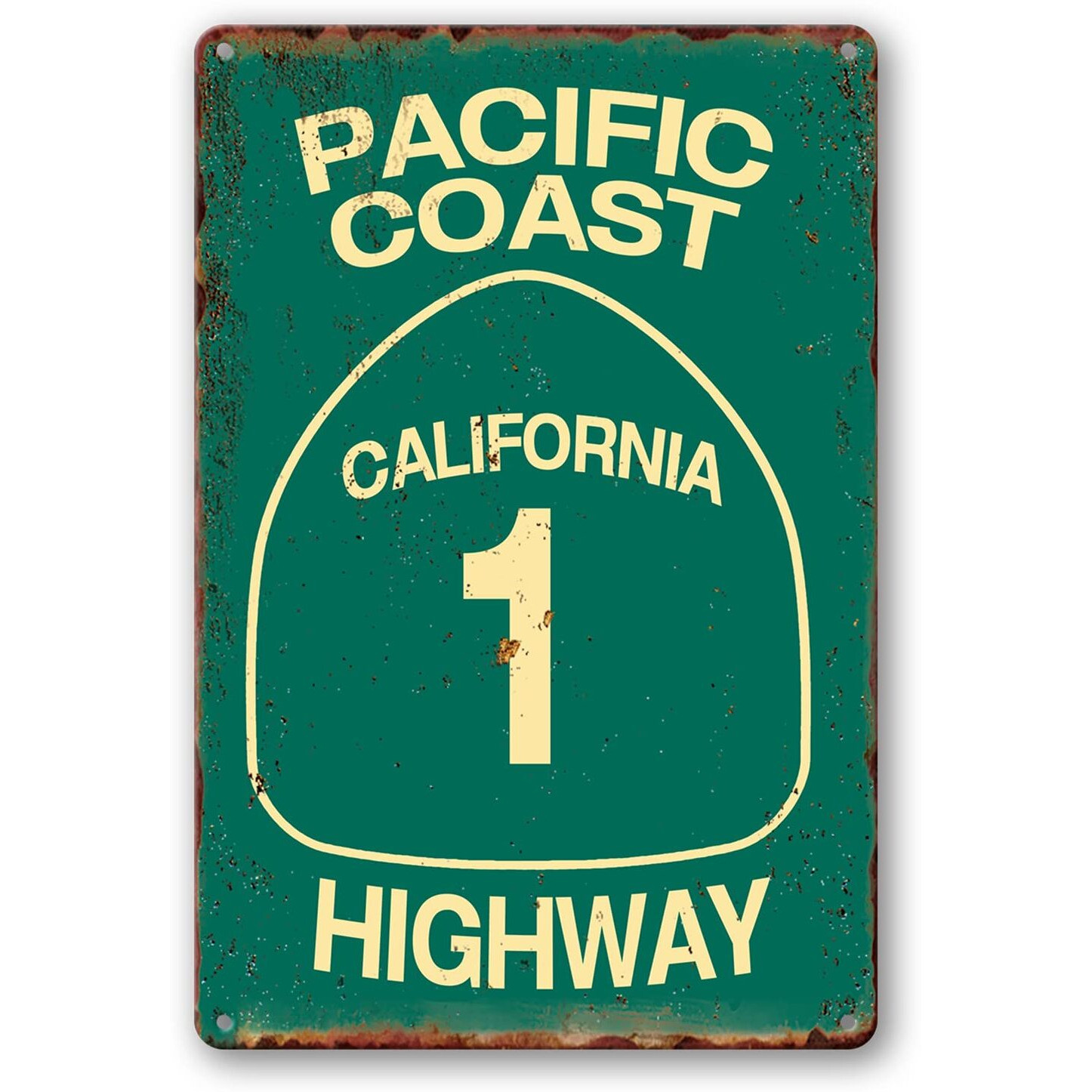 Vintage Metal Tin Sign Pacific Coast Highway Signs California Decor Abbey Street Road Sign Surf Tin Signs Summer Travel Gift 12 X 8 In