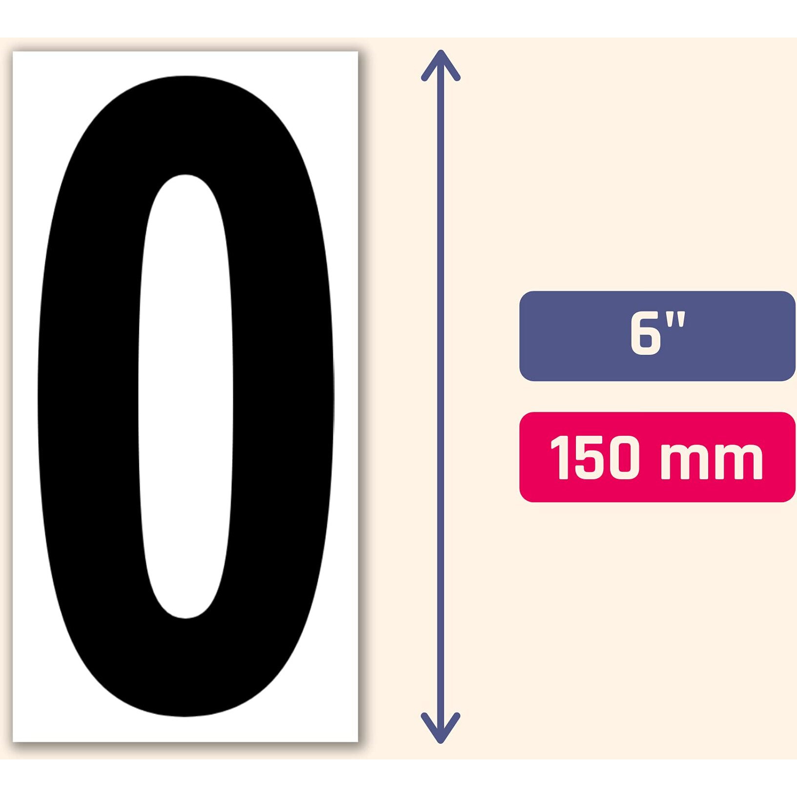 40 Pieces, 6" - Vinyl Number Stickers, Waterproof Large Stick On Numbers - Black Numbers