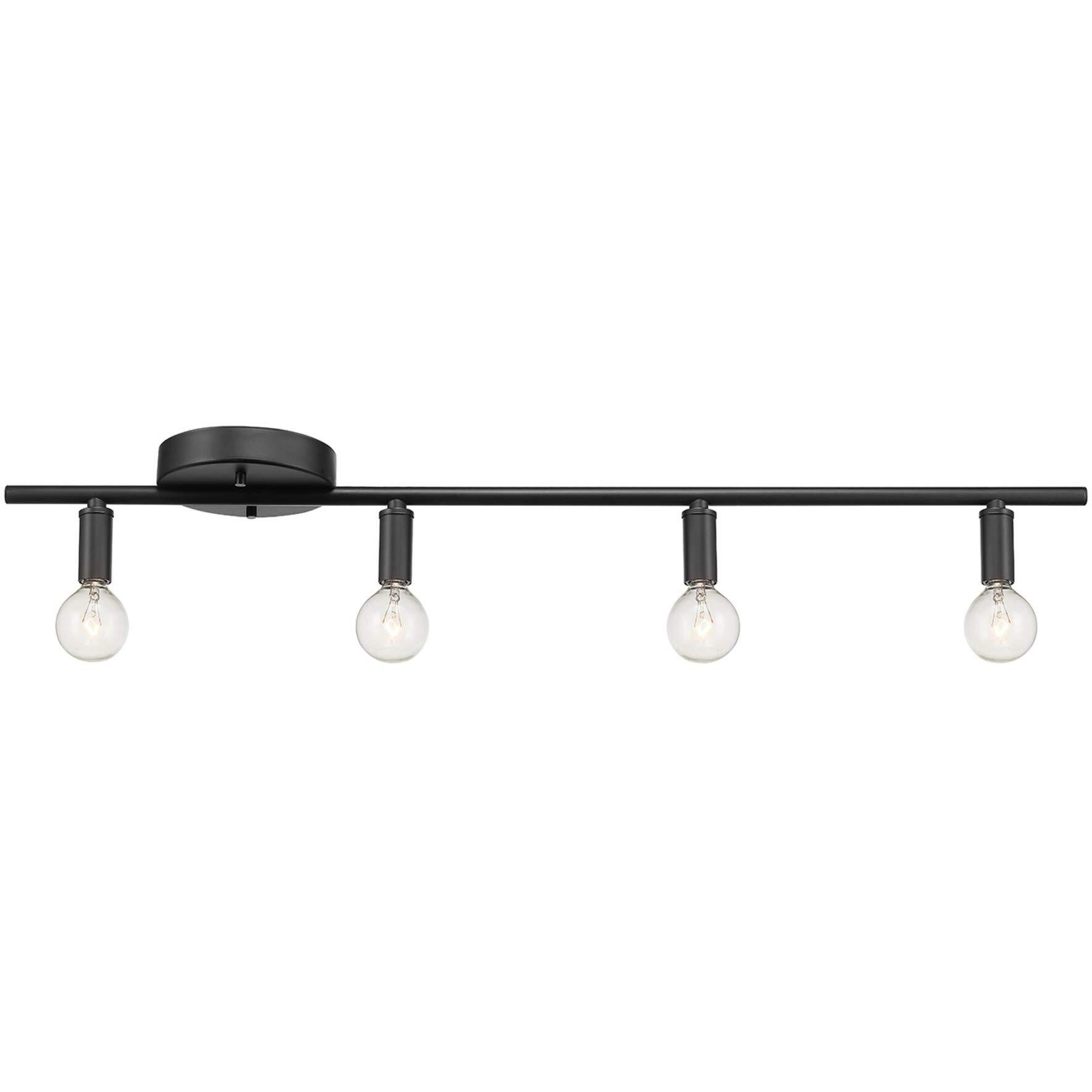 Globe Electric 59968 Monroe 4-Light Slim Profile Track Lighting, Matte Black