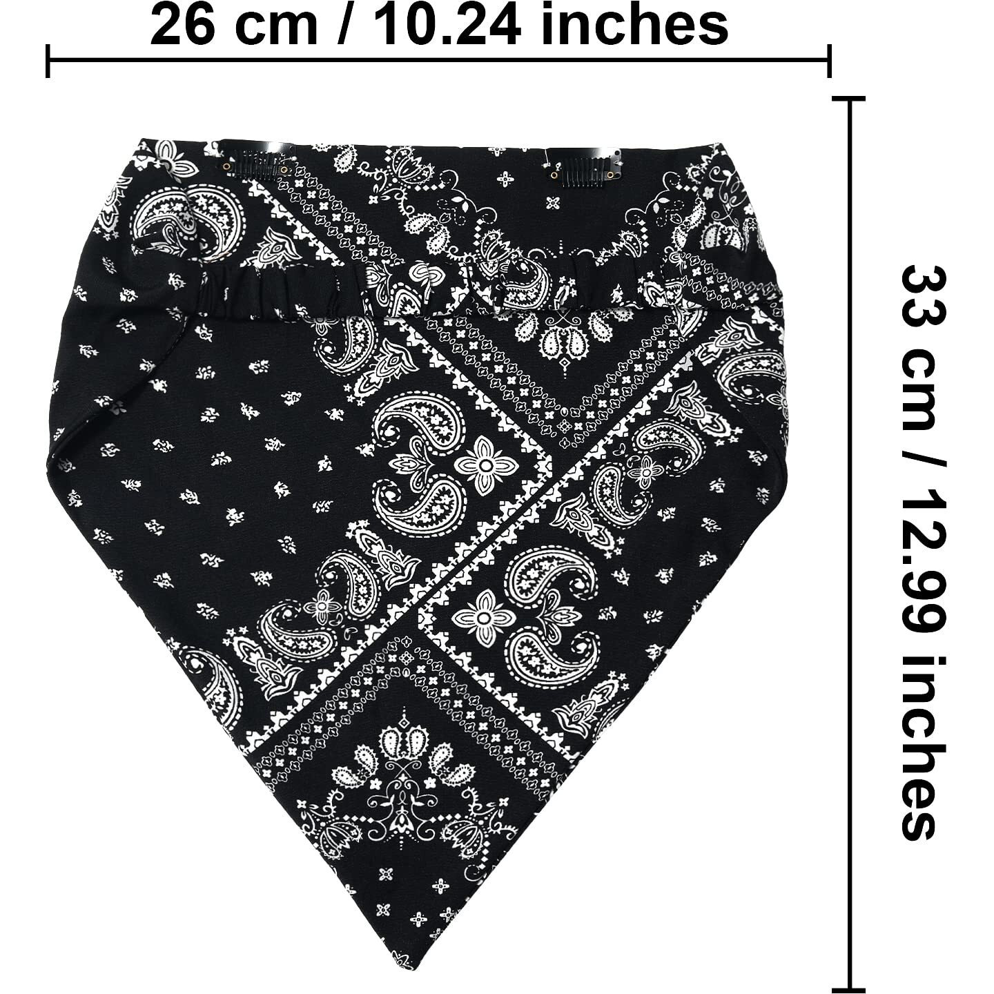 Awaytr Elastic Hair Scarf Headband 3 Pcs Head Scarves With Hair Clips Kerchief Hair Bandanas Headband For Women (Cashew(Black/Navy/Red))