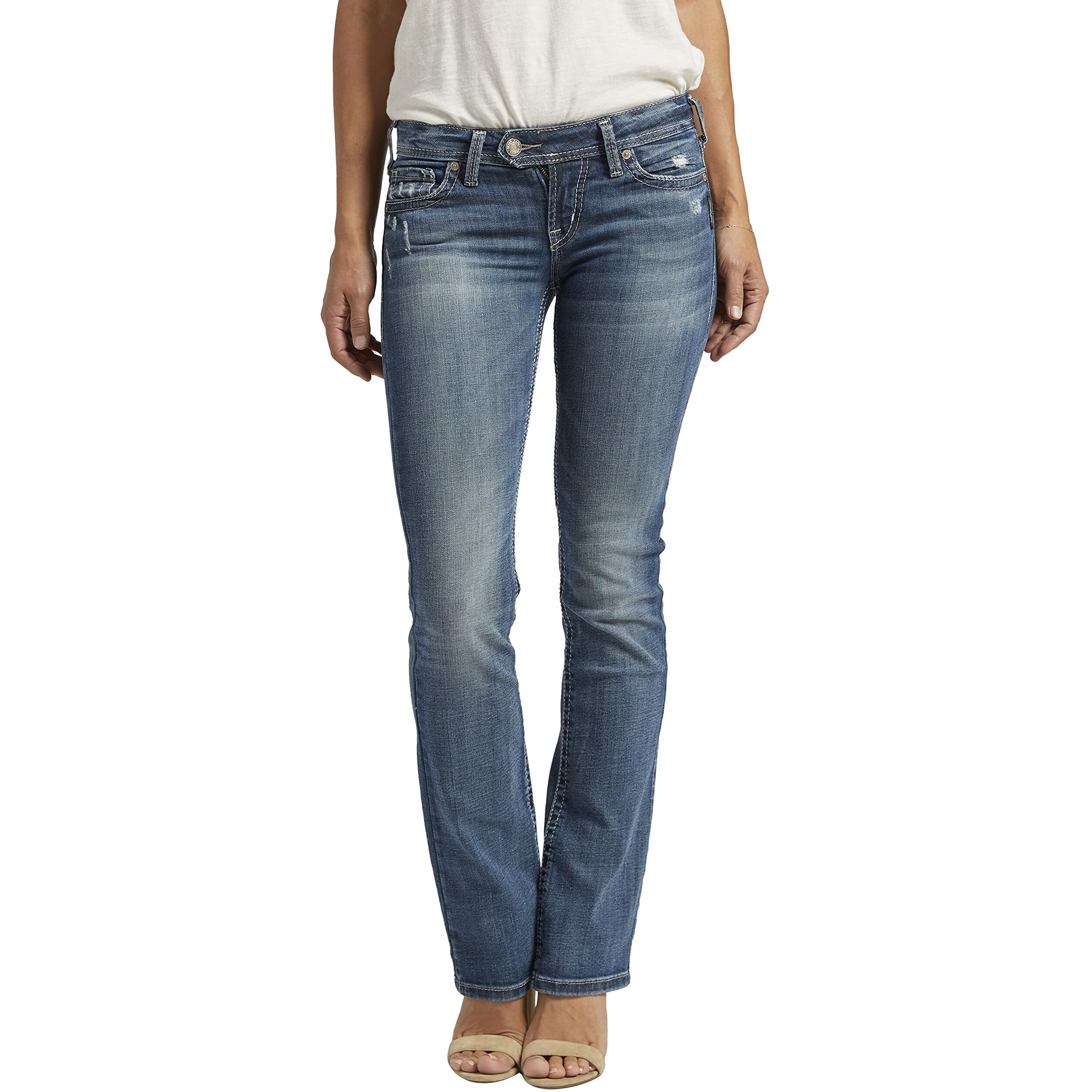 Silver Jeans Co. Women's Tuesday Low Rise Slim Bootcut Jeans, Med Wash Sjl245, 29W X 33L