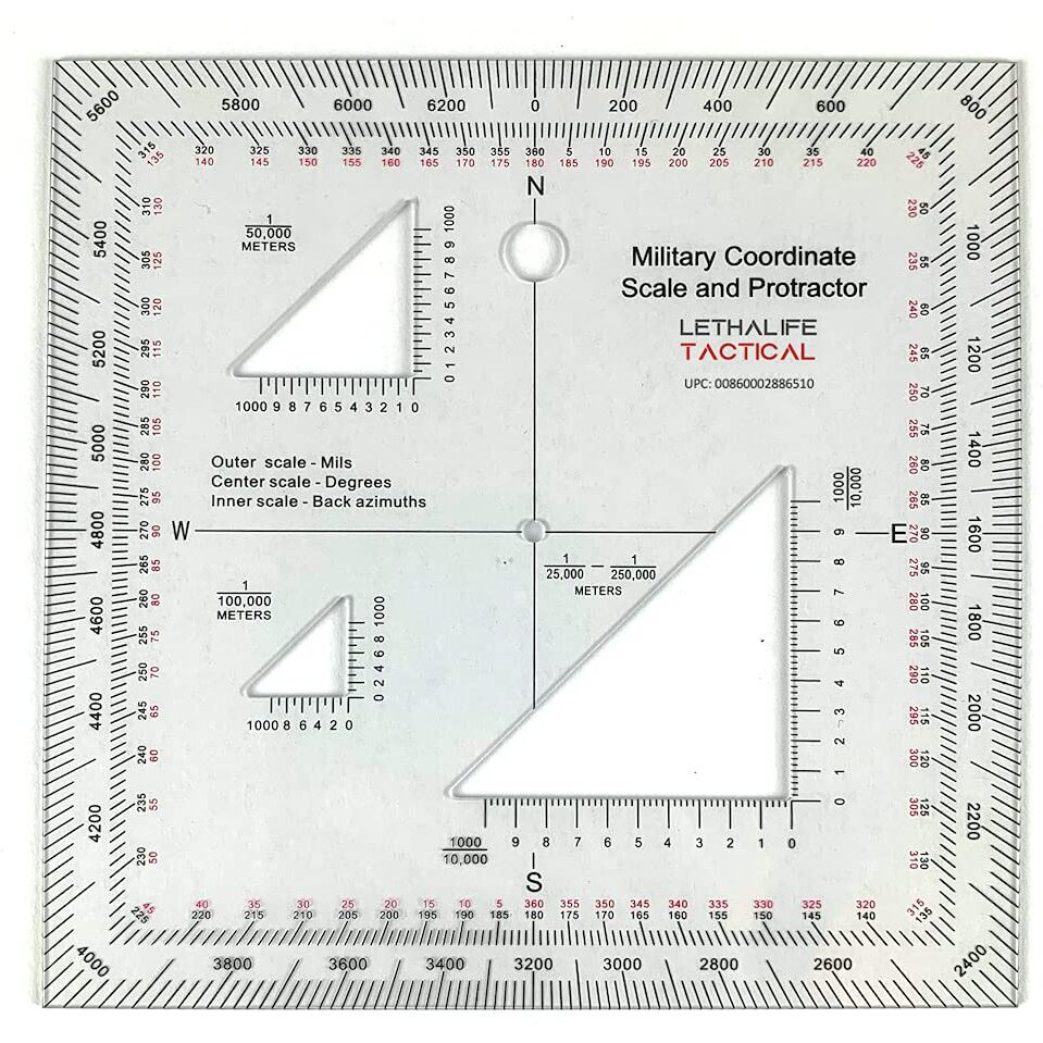 Military Protractor - Perfectly Cut For Land Nav