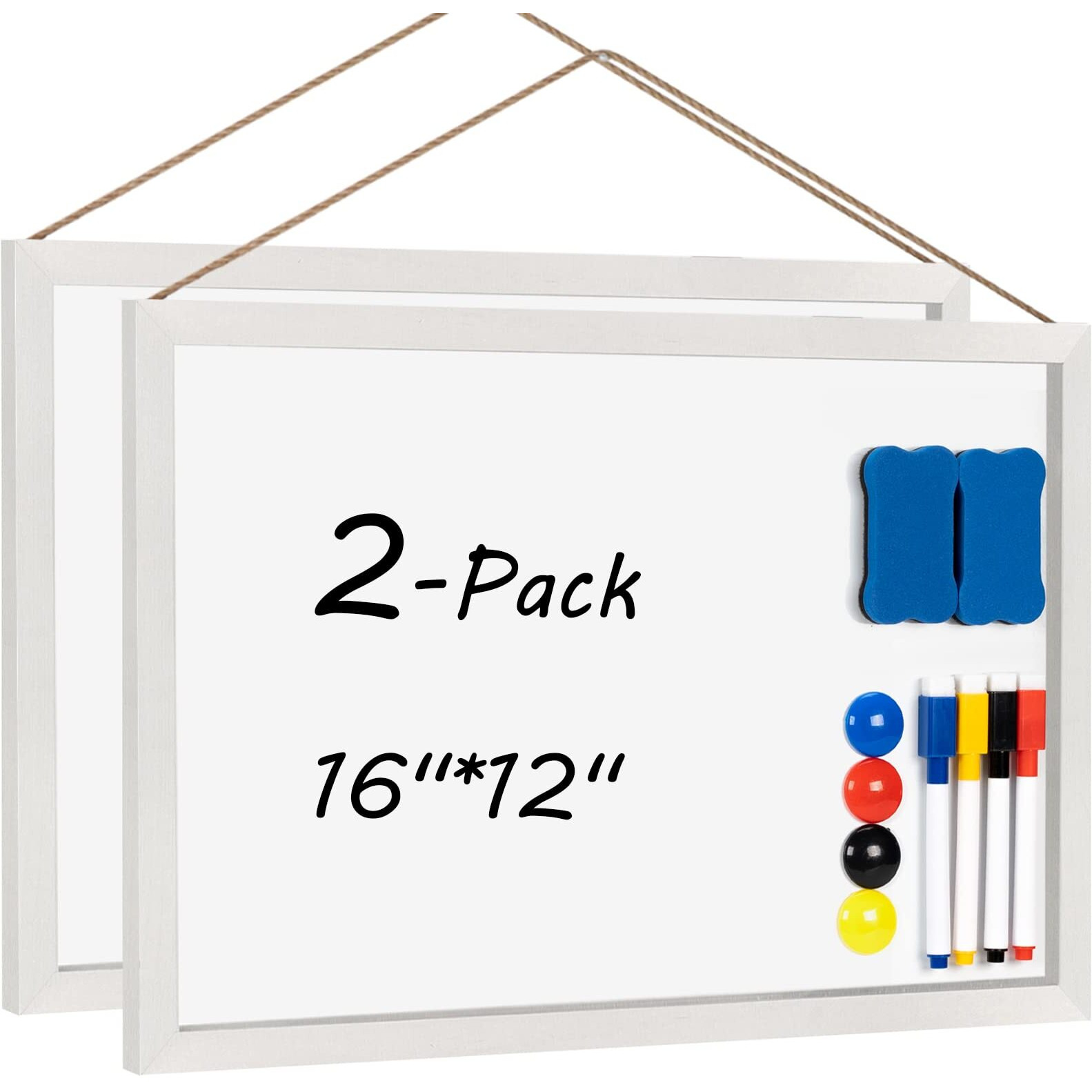 Miratino White Board Magnetic Dry Erase Board For Wall, 16&quotX12" Wooden Frame Whiteboard With Stand For Kids Students, Small White Boards Magnetic For Door Office Wall Decor