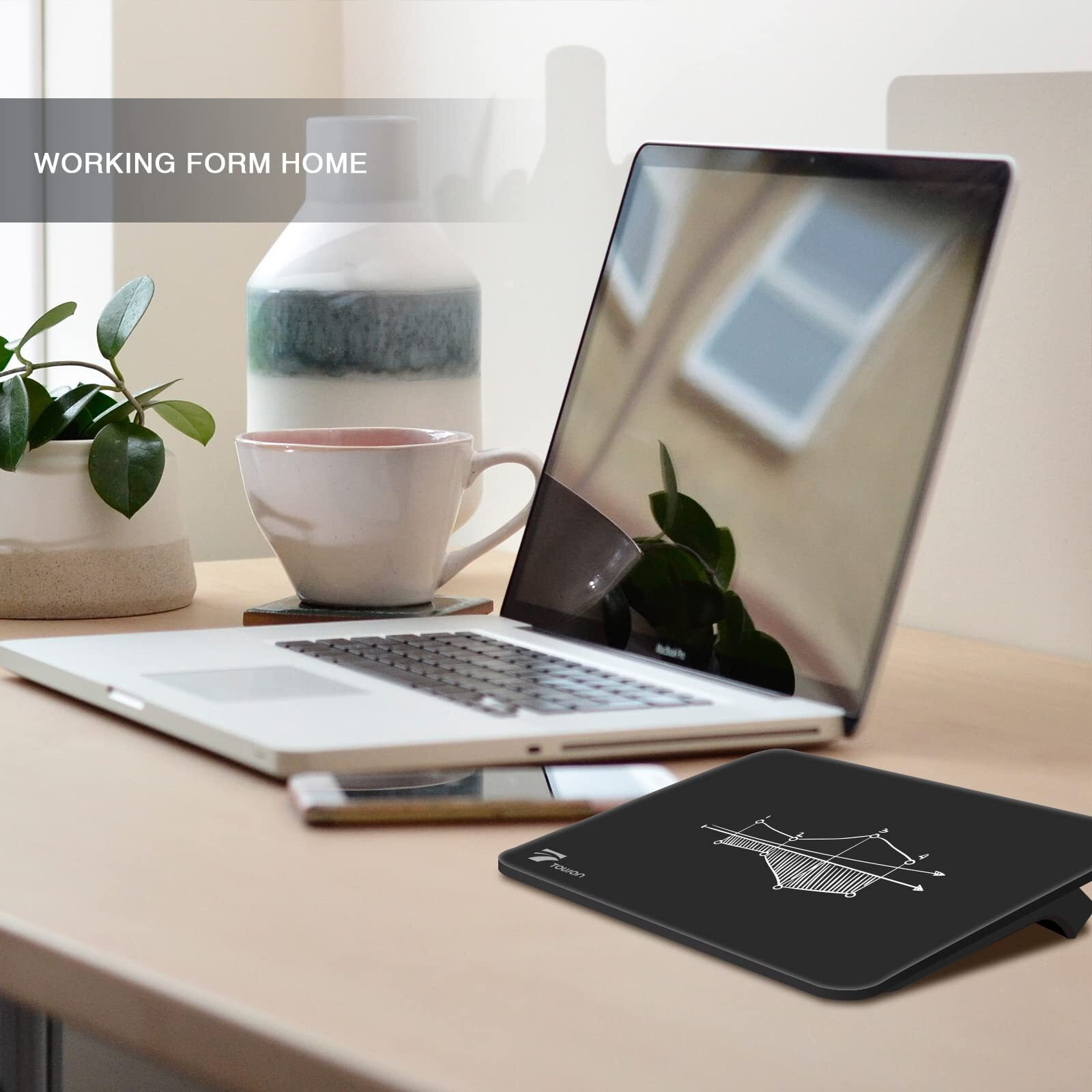 Towon Desk Whiteboard Glass, Desktop White Board Dry Erase, Office Desk Supplies, Stenography Artifact For Office Home Schooling, 8X6 Inches, Black