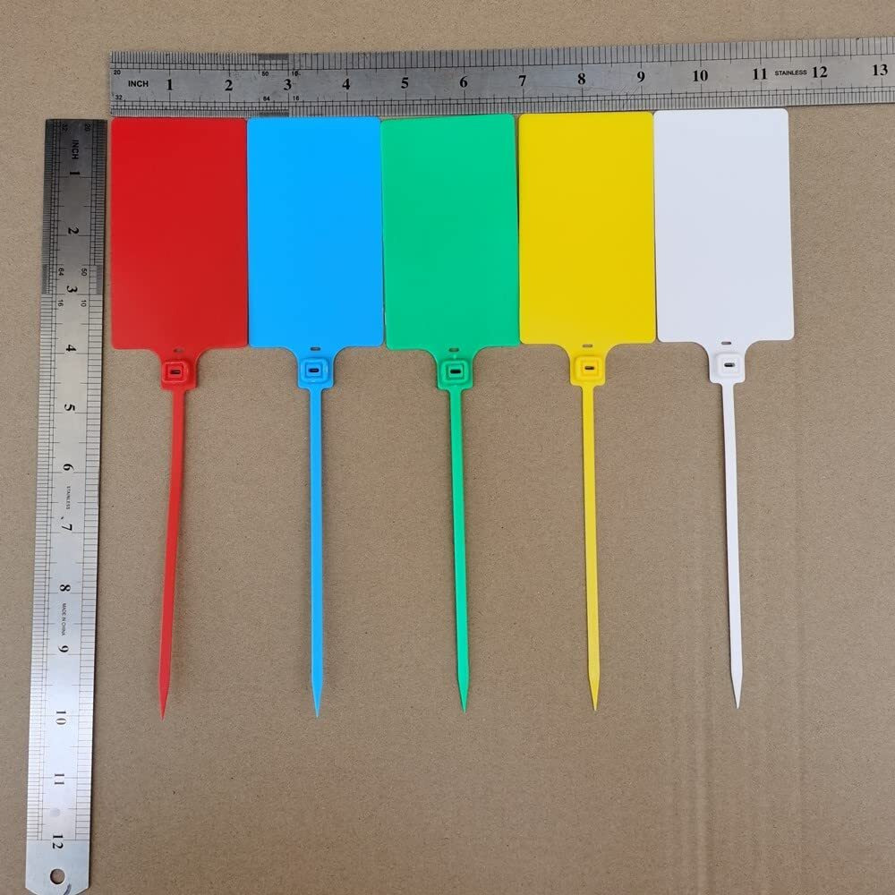 Plastic Seals Shipping Tags Logistics Use Big Sign Tie Large Label Tie, 255Mm Total Length, Package Of 100Pcs (5 Colors Mixed)