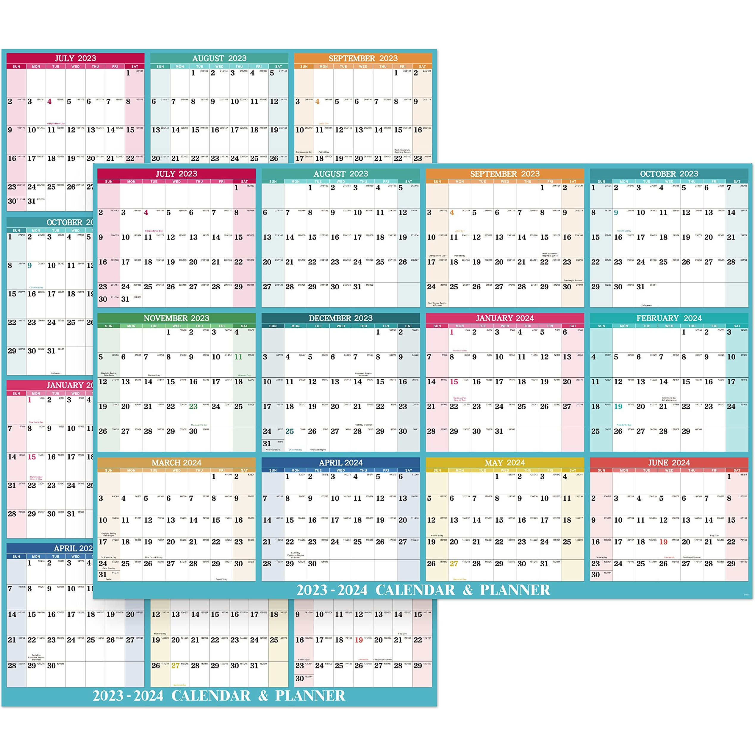 2023-2024 Yearly Wall Calendar - Dry Erase Calendar, Erasable Wall Calendar 2023-2024, Jul. 2023 - Jun. 2024, 12 Months Yearly Wall Calendar, 34.8''