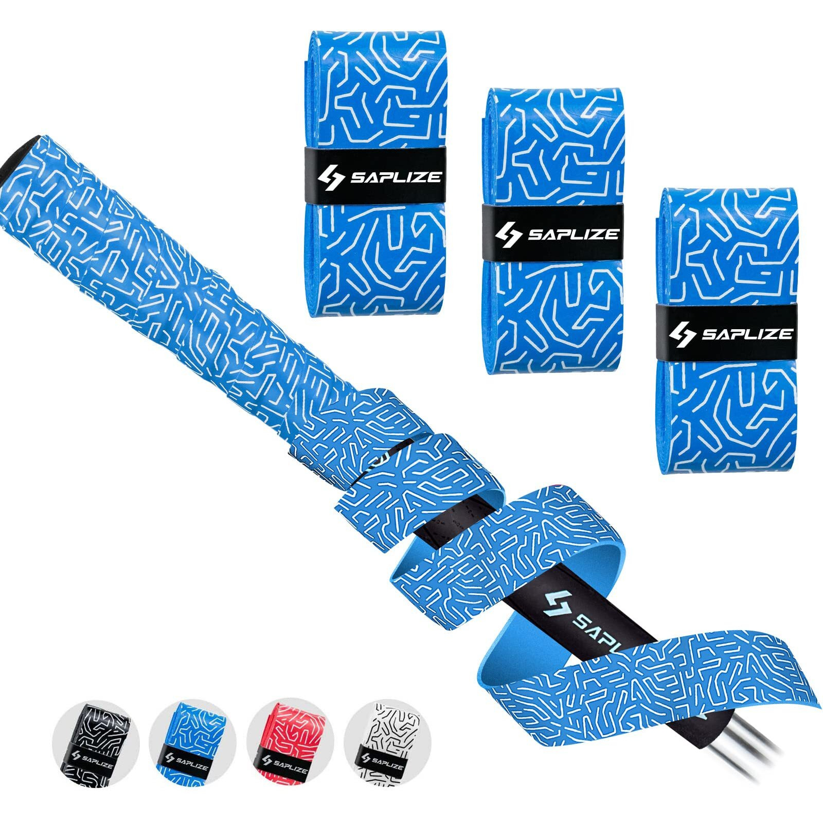Saplize Golf Grip Wrapping Tapes, 3-Pack Tacky Pu Overgrip Tapes, New Regripping Solution For Golf Club Grips, Blue Color