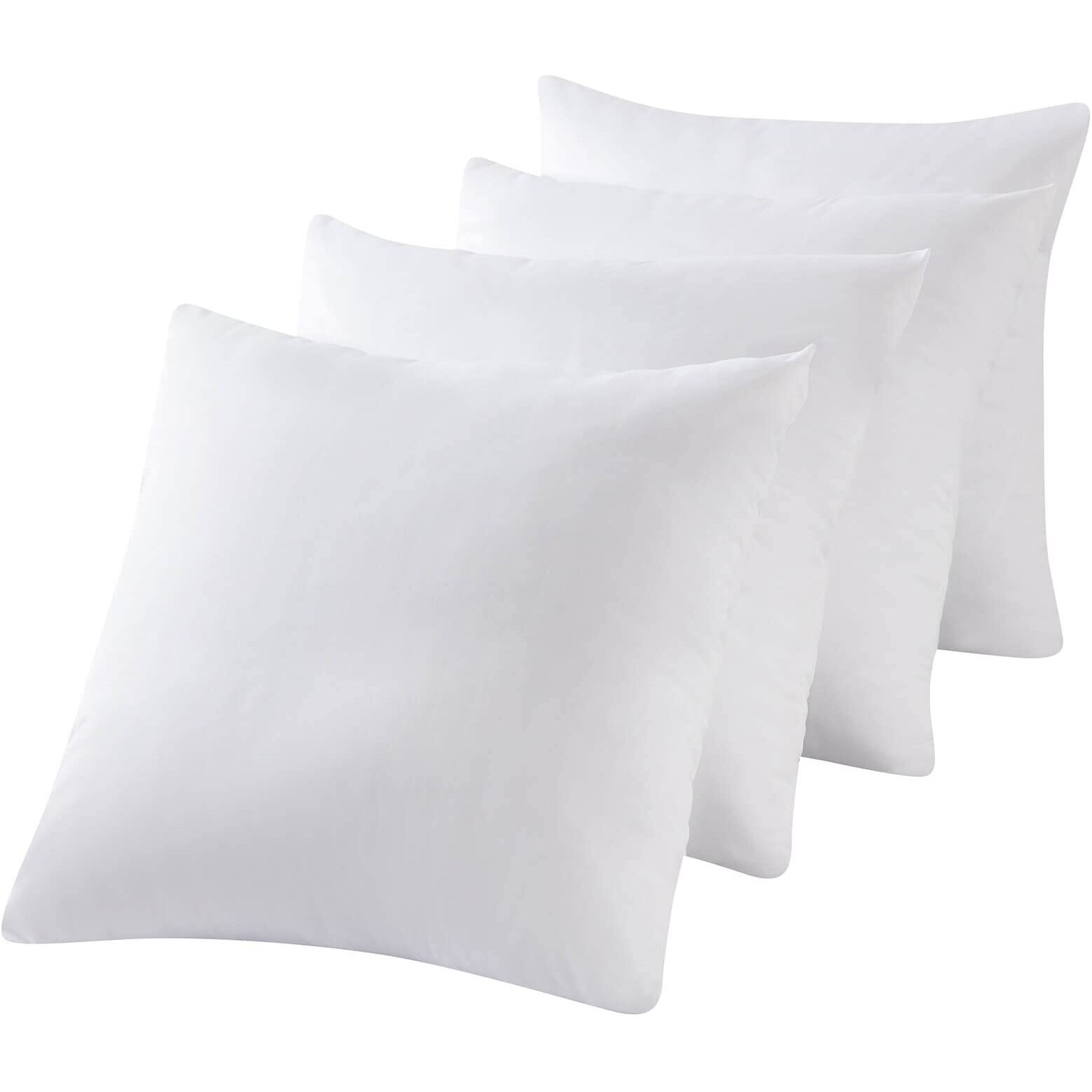 Kingnex 4 Pack Waterproof Feather Proof Pillow Protectors 22X22 Poke Proof Pillow Covers For Square Throw Pillow