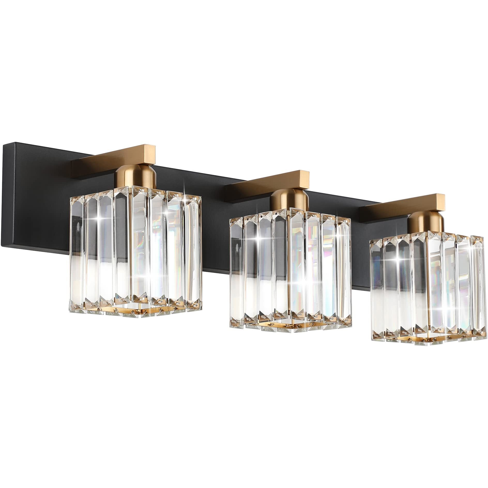 Aipsun Crystal Vanity Light Bathroom Lighting Fixtures 3 Light Modern Vanity Lighting Fixtures (Exclude Bulb)
