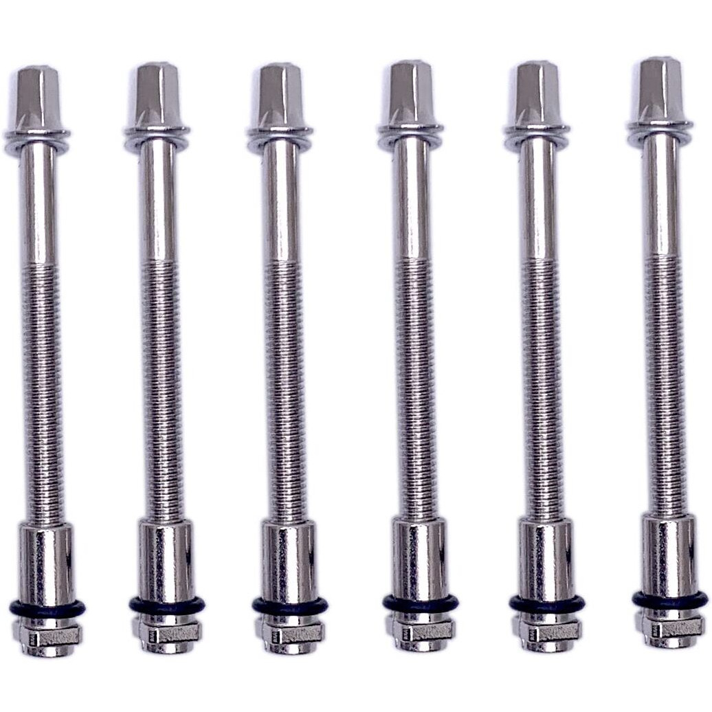 Tuoren 6Pcs Tension Rods Screw With Lug Nuts & O-Rings For Drum Set Parts Hardware M6 X 2-1/2Inch(60Mm)