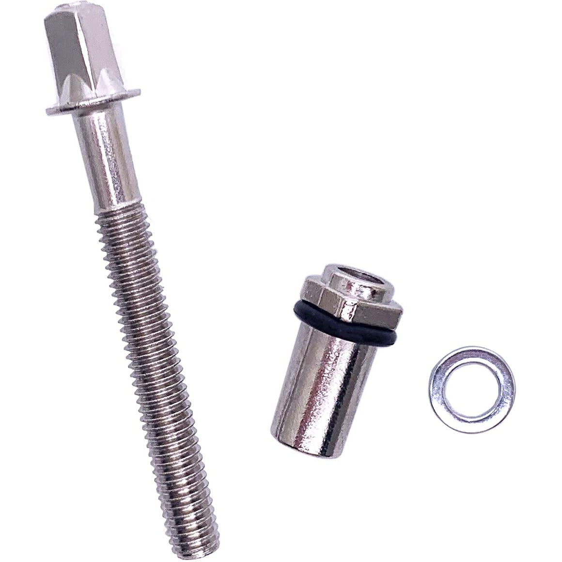 Tuoren 6Pcs Tension Rods Screw With Lug Nuts & O-Rings For Drum Set Parts Hardware M6 X 2-1/2Inch(60Mm)