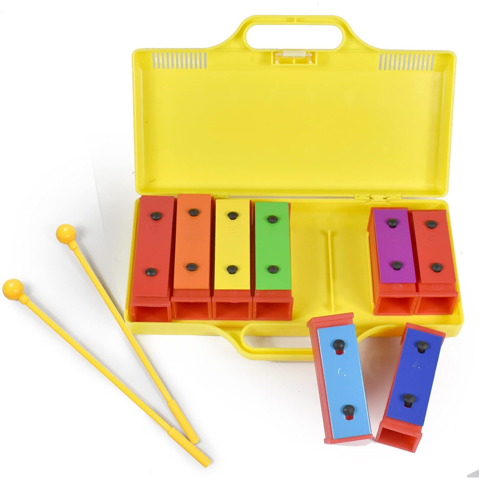Ennbom 8 Notes Chromatic Xylophone Glockenspiel Resonator Bells With Yellow Case