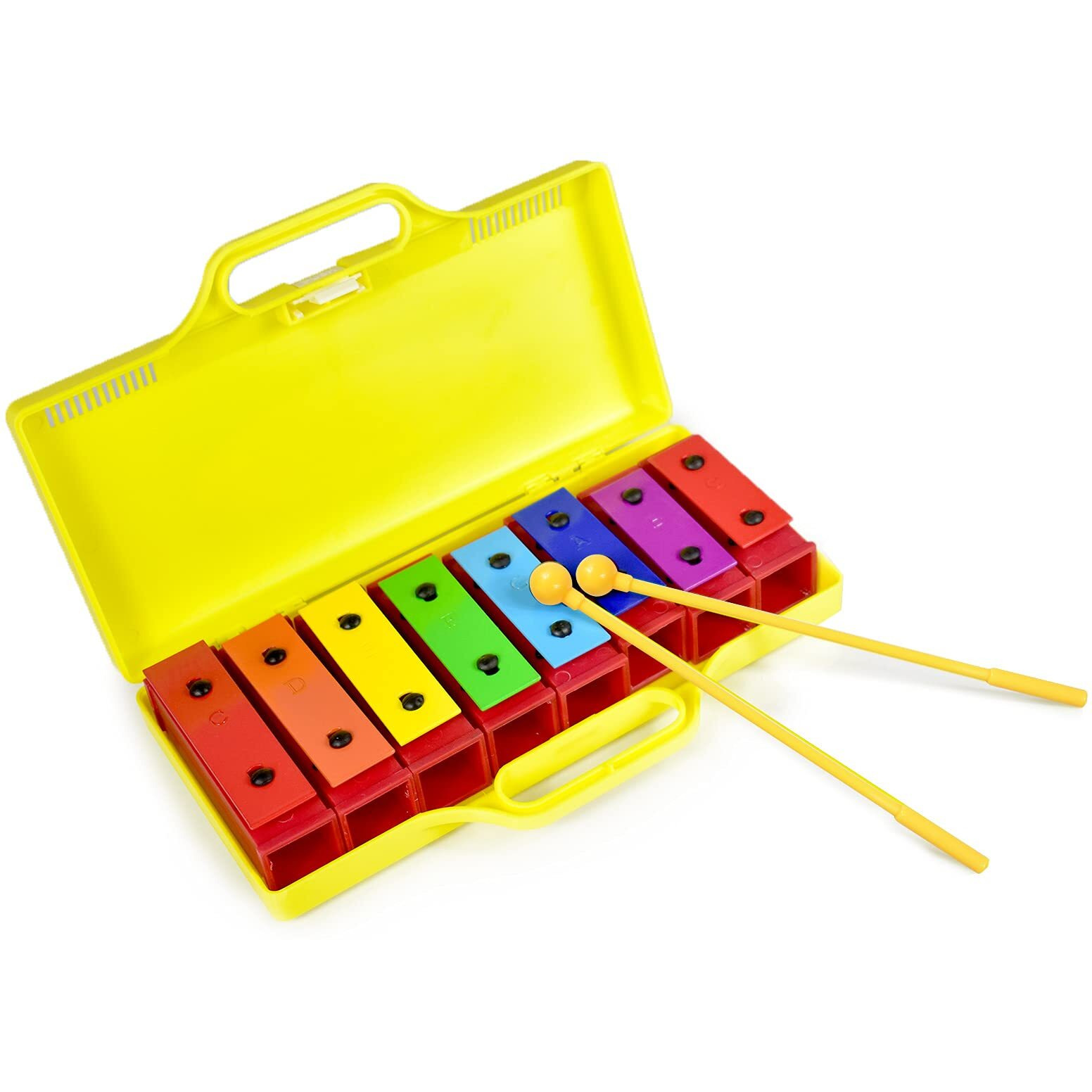 Ennbom 8 Notes Chromatic Xylophone Glockenspiel Resonator Bells With Yellow Case