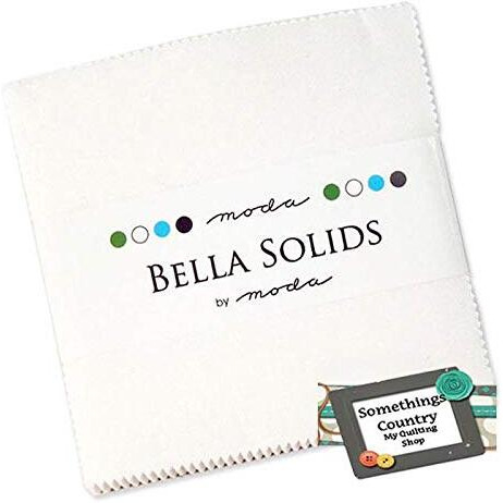 Moda Bella Solids White Bleached 9900Pp-98 Charm Pack, 42 5-Inch Cotton Fabric Squares