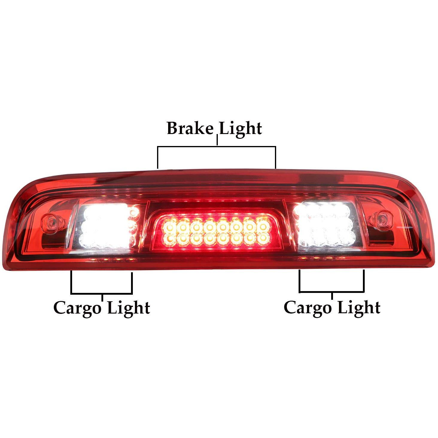 Tresound For 2014-2018 Chevrolet Silverado/Gmc Sierra 1500 2500Hd 3500Hd 3Rd Third Brake Light Cargo Light High Mount Lamp Led Stop Light (Red)