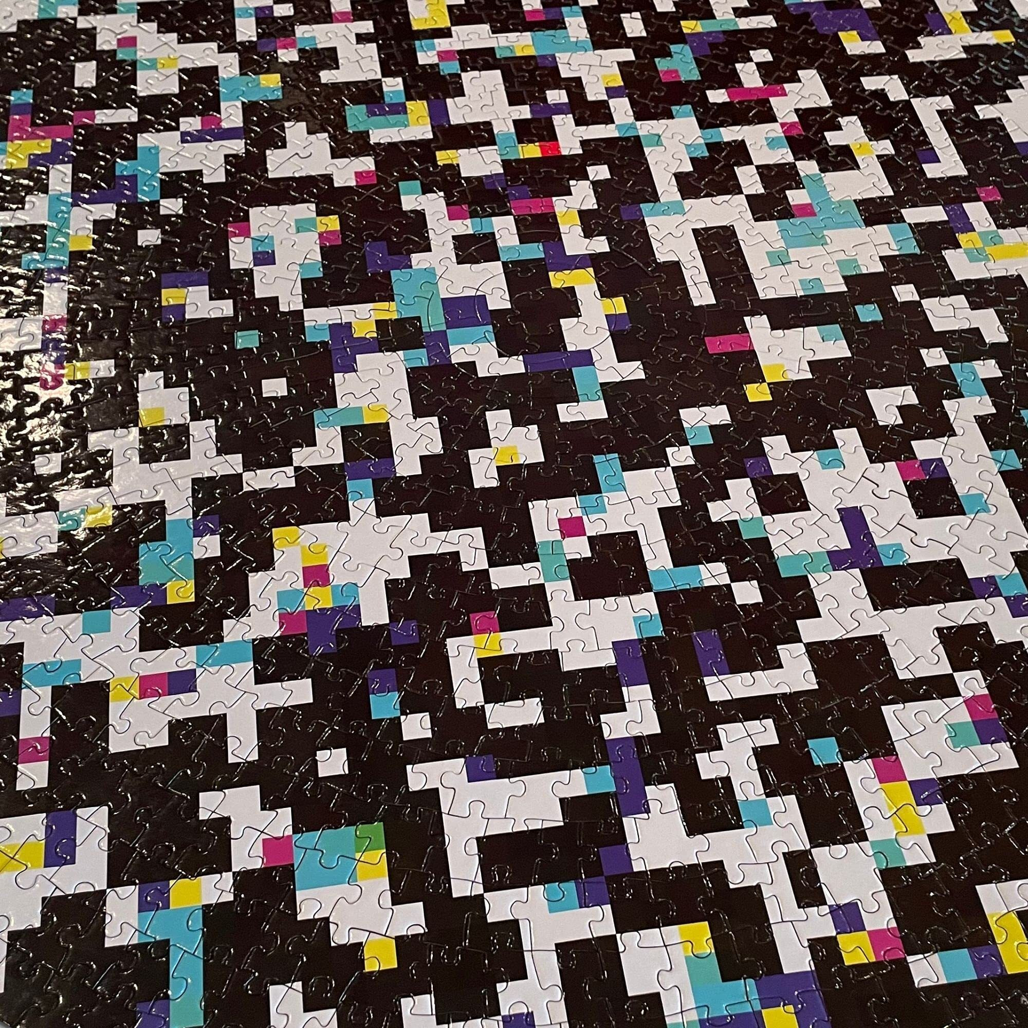 Jigsaw Puzzles 1000 Pieces For Adults And Kids -Hard Puzzle For Adults - Round Colorful Rainbow Unique Puzzles For Adults - Difficult Near Impossible Puzzles Fun Pixel Glitch By Spyglass Puzzles