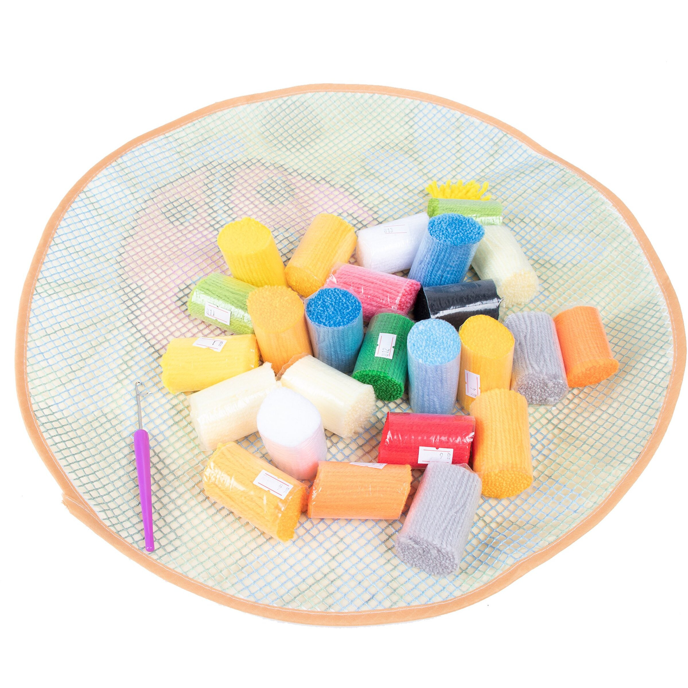 Lubot Cat Latch Hook Kits Rug Making Kits Diy For Kids/Adults With Printed Canvas Pattern 17&quot X 17&quot