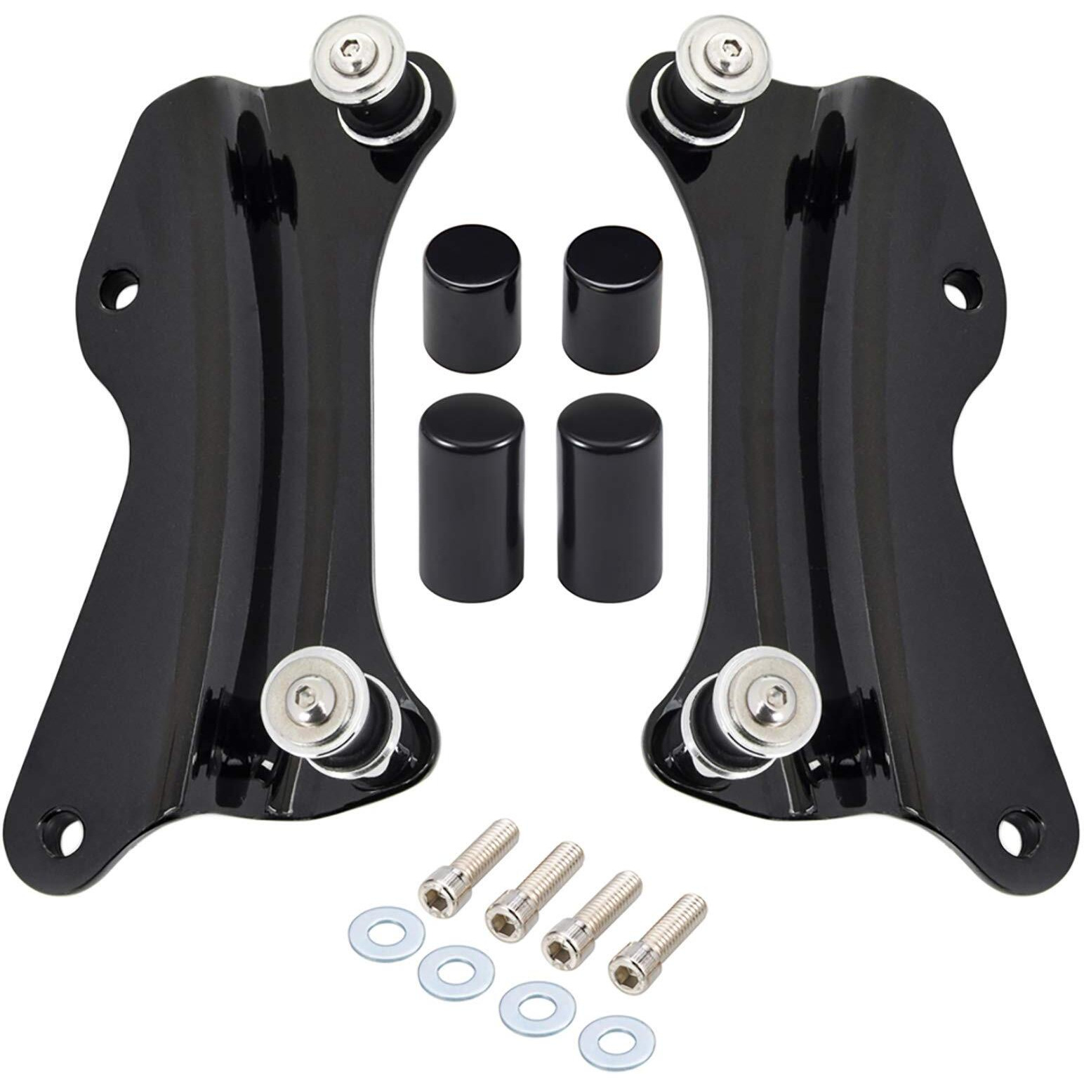 Amazicha Vivid Black 4 Point Docking Hardware Kit , 4 Pcs Docking Hardware Covers Compatible For Harley Davidson Touring Street Glide Electra Glide Road Glide Road King 2014-2023