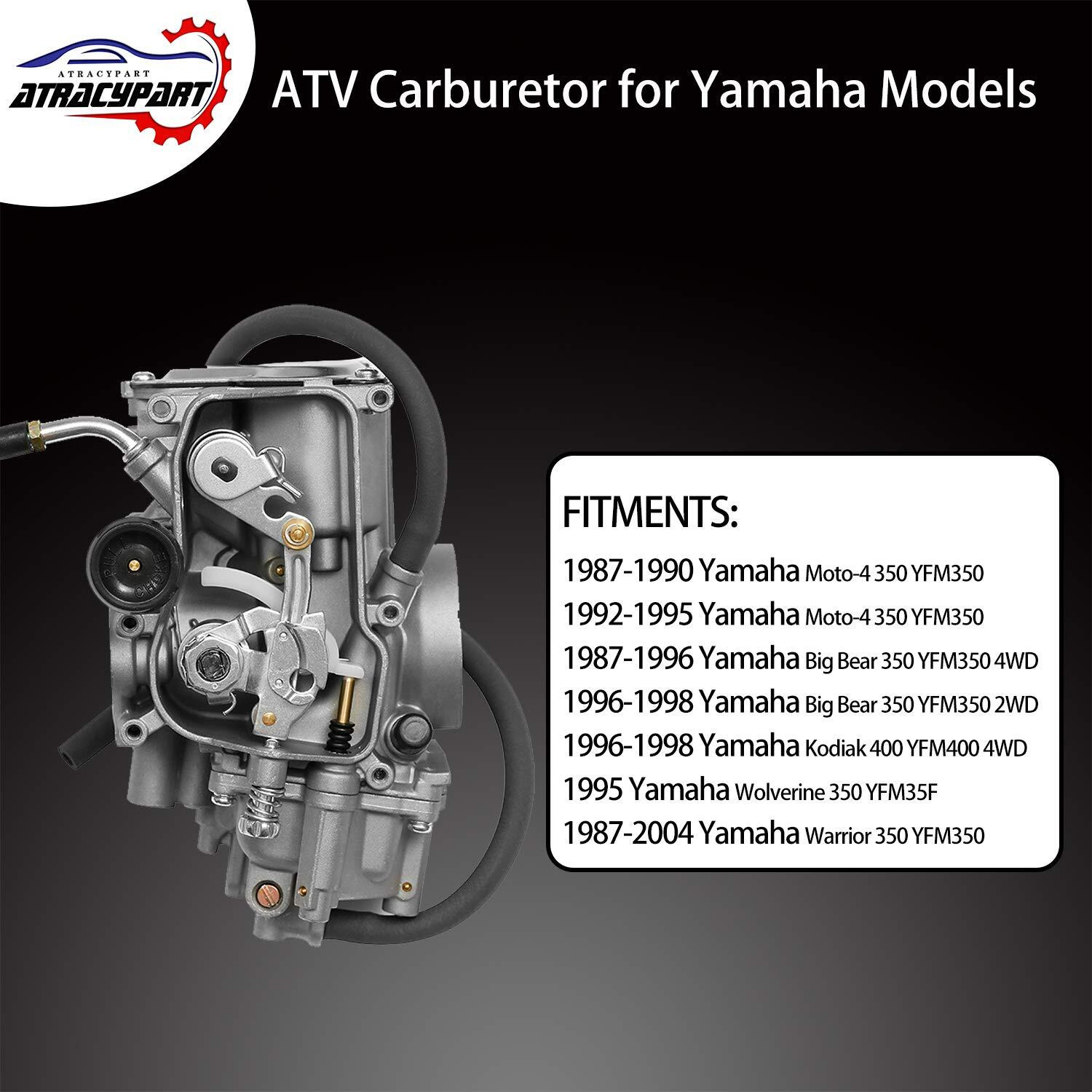 Carburetor Carb With Intake Manifold For Atv Yamaha 1987-1990 & 1992-1995 Moto-4 350 Yfm350 | 1987-2004 Warrior 350 Yfm350 | 1987-1998 Big Bear 350 Yfm350 | 1996-1998 Kodiak 400 Yfm400