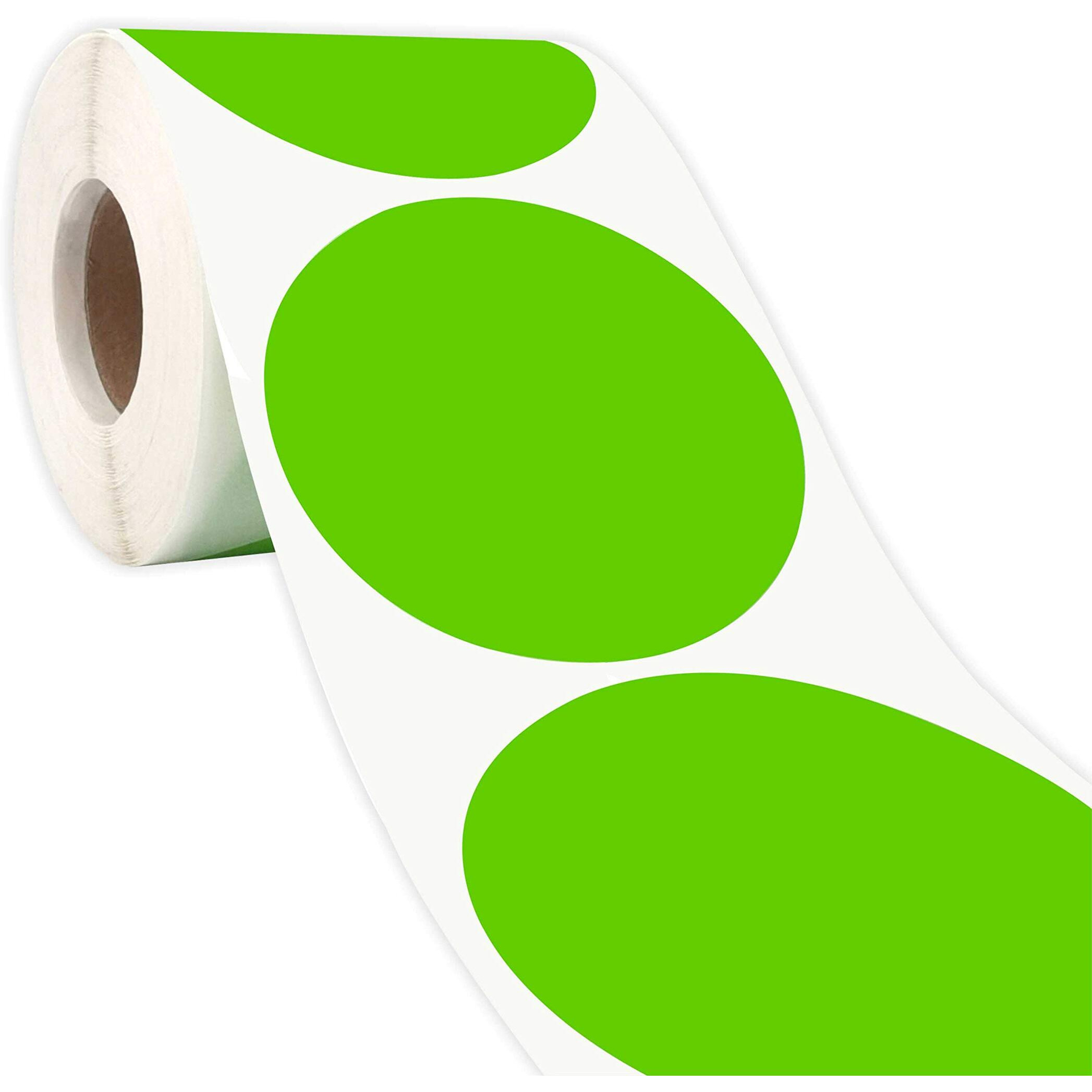Parlaim 3 Inch Round Color-Code Dot Stickers, 500 Per Dispenser Box Roll Dots Label,Light Green Inventory Circle Stickers