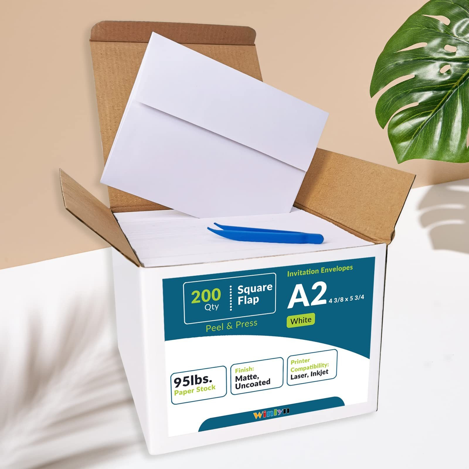 200 Pcs Bulk A2 Invitation Envelopes In White Peel & Press Self Seal 4 3/8 X 5 3/4 Square Flap Envelopes Rsvp Return Envelopes 95Lb. For Announcement Mailing 4X5 Greeting Cards Photo 1/4 Fold Cards