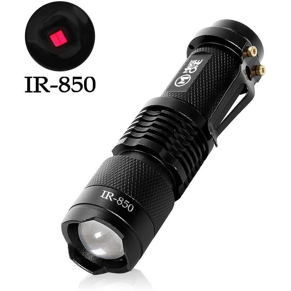 Maketheone Ir Torch 3 Watt 850Nm Infrared Light Night Vision Flashlight Torch - Infrared Light Is Invisible To Human Eyes - To Be Used With Night Vision Device ( Not Include Battery)
