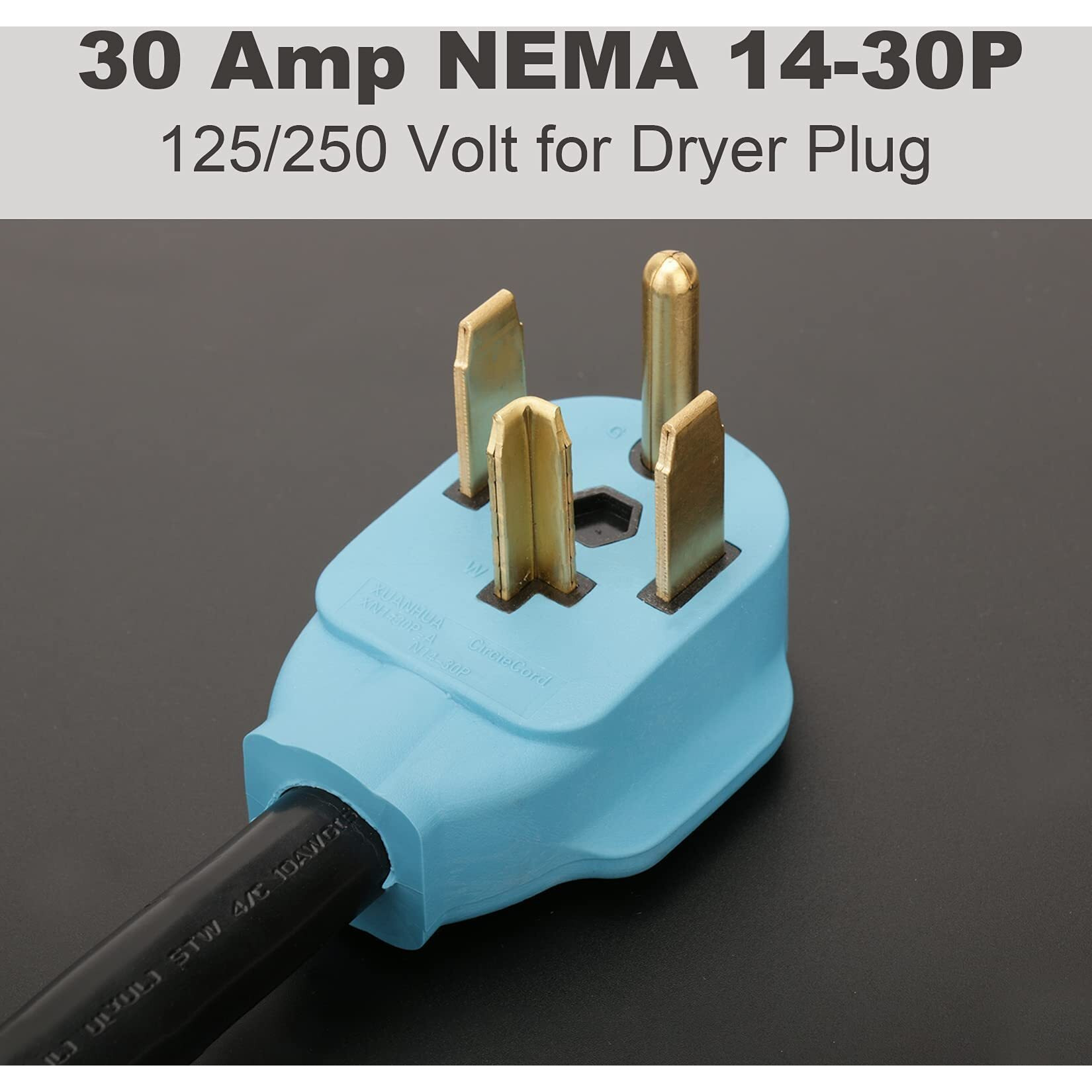 Circlecord 4 Prong Nema 14-30P To 14-50R Ev Charger Adapter Cord Compatible With Tesla Model 3/S/X/Y, 30 Amp Dryer To 50 Amp Ev For Leave 2 Charging, Etl Listed