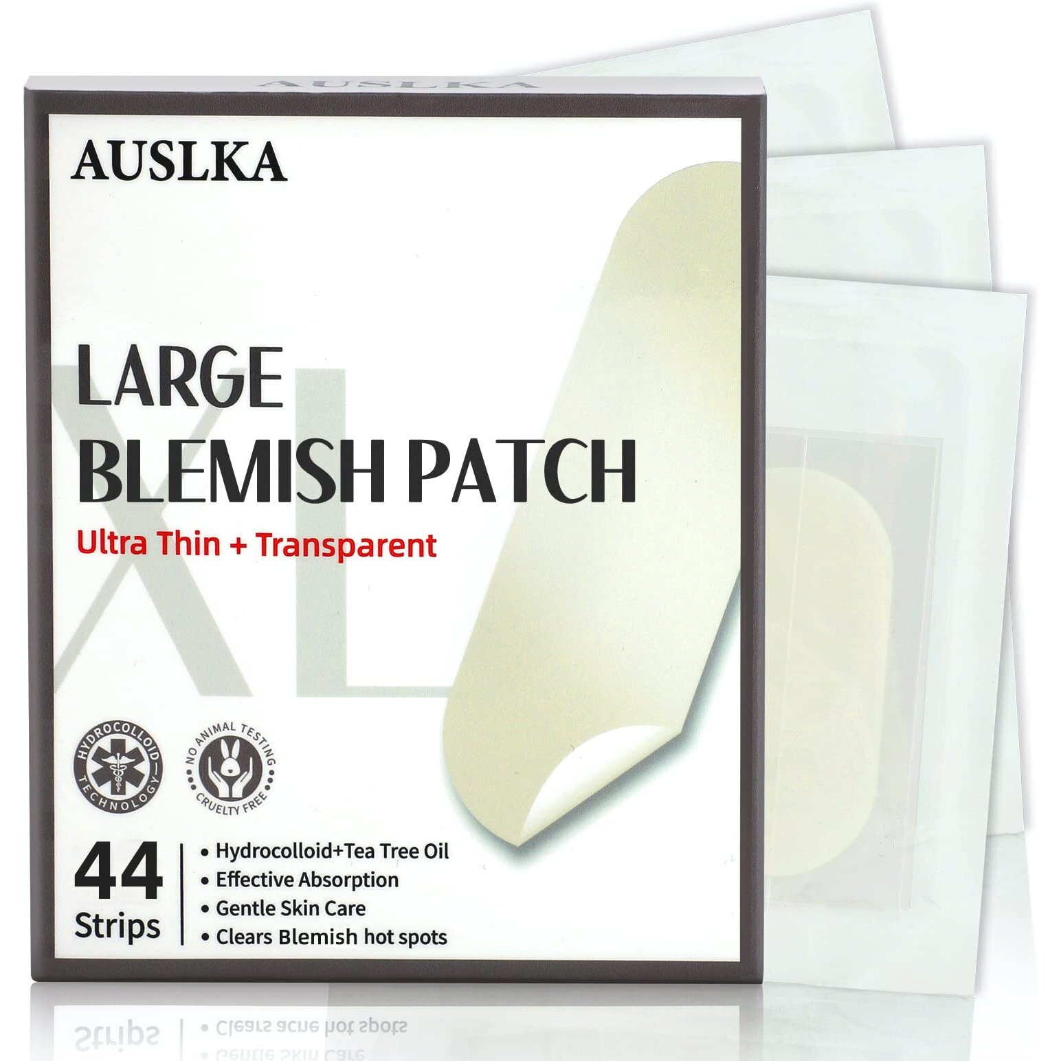 Auslka Blemishes Patches - 44 Strips, Hydrocolloid Dots - Large Blemishes Patch - Blemishes Stickers - Zit Breakouts - Suitable For Larger Area Outbreaks