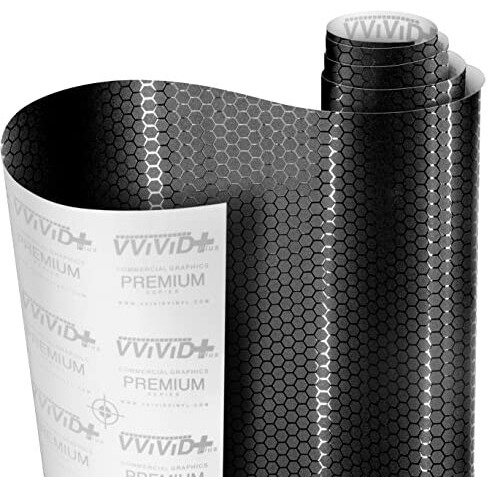 Vvivid+ Honeycomb Matte Black Medium Pattern Car Wrap Vinyl (6Ft X 5Ft)