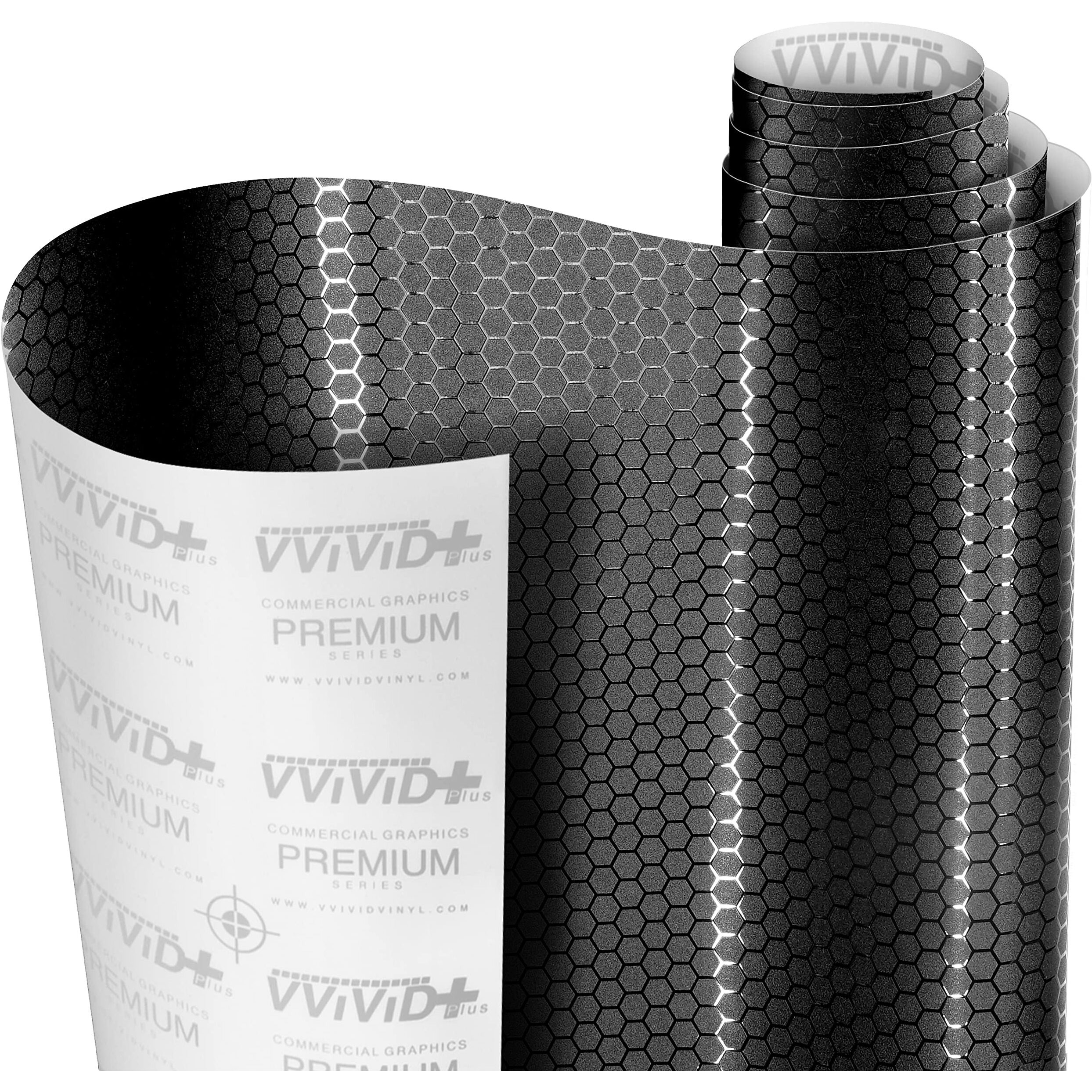 Vvivid+ Honeycomb Matte Black Medium Pattern Car Wrap Vinyl (6Ft X 5Ft)