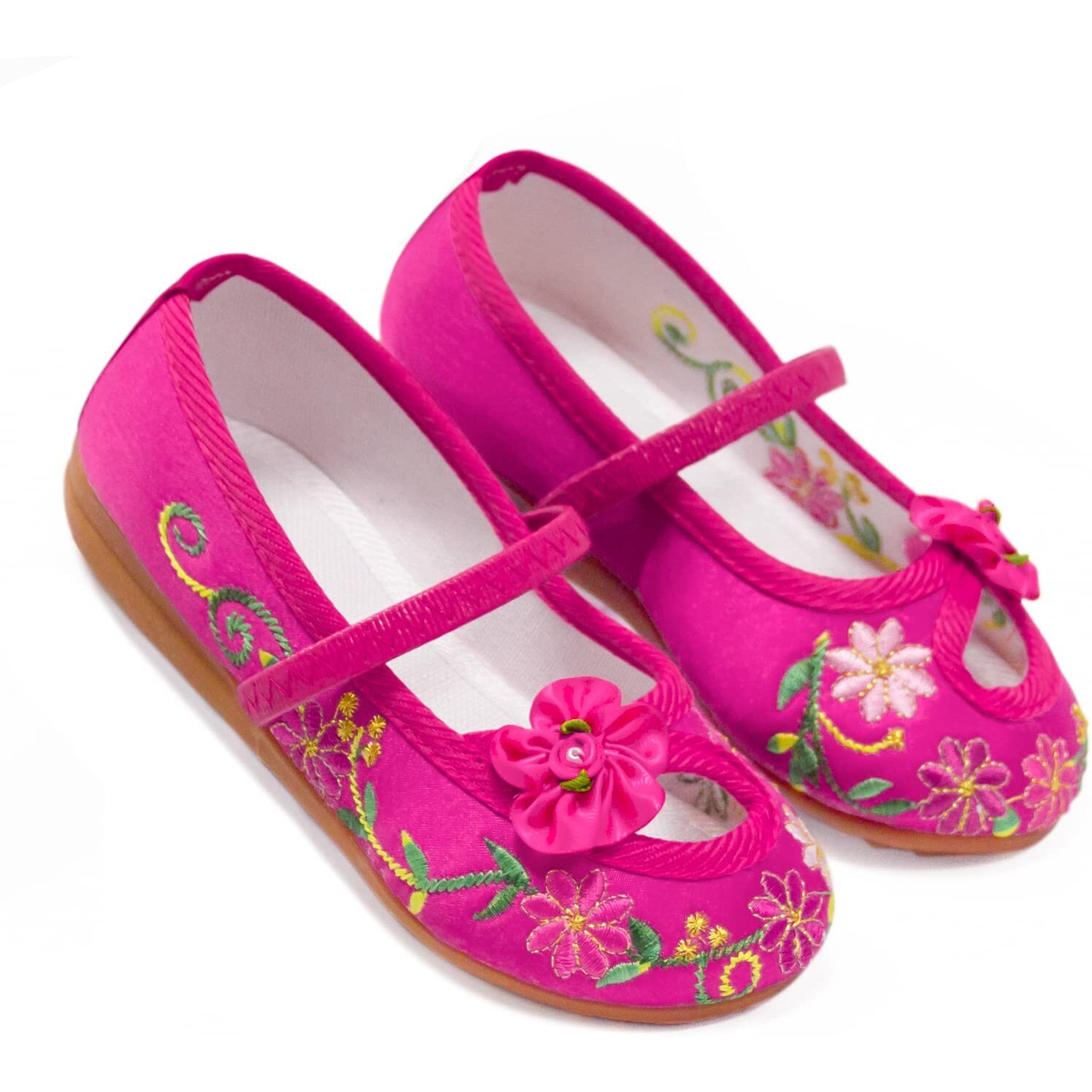 Ccjrlm Encanto Mirabel Isabela Shoes For Girls Costume Cosplay Dress Up Embroidery Mary-Jane Ballet Shoes