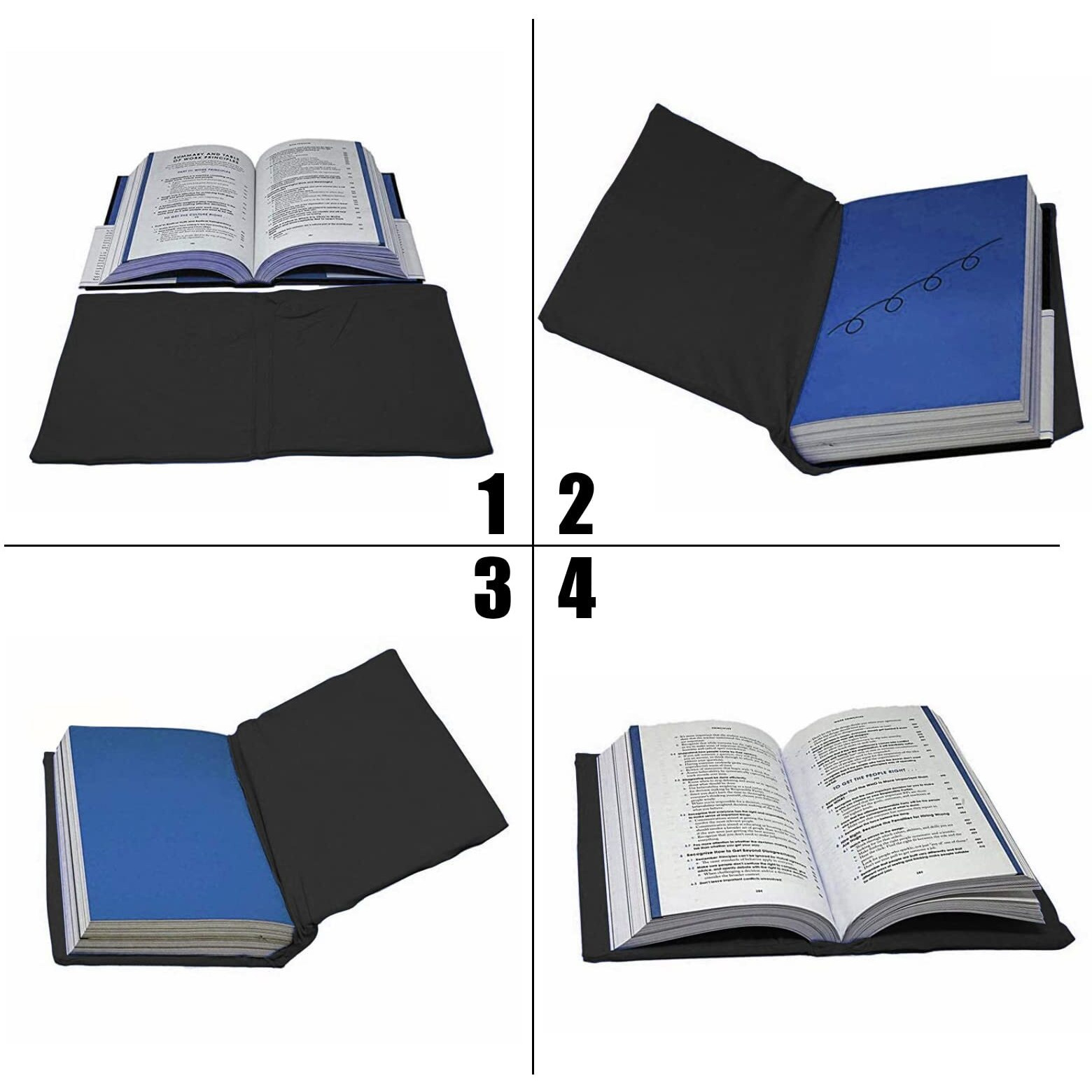 Black Stretchable Jumbo Book Sleeve Covers, Washable Durable Reusable Book Protector Fits Hardcover Textbooks Up To 9" X 12" Office Supply With Free Sticker Labels (1 Pack, Black)