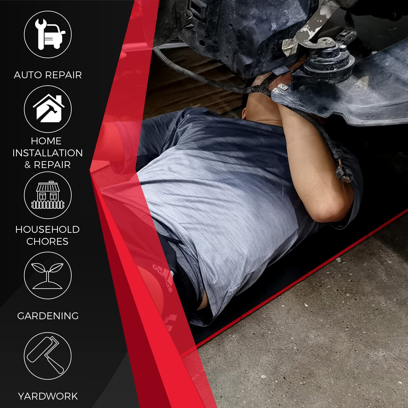 Tommars Thick Kneeling Pad 0.9 Inch, Kneeling Pad For Mechanic Automotive Kneeling Pad Foam Kneeling Pad Waterproof Anti-Fatigue With Handle