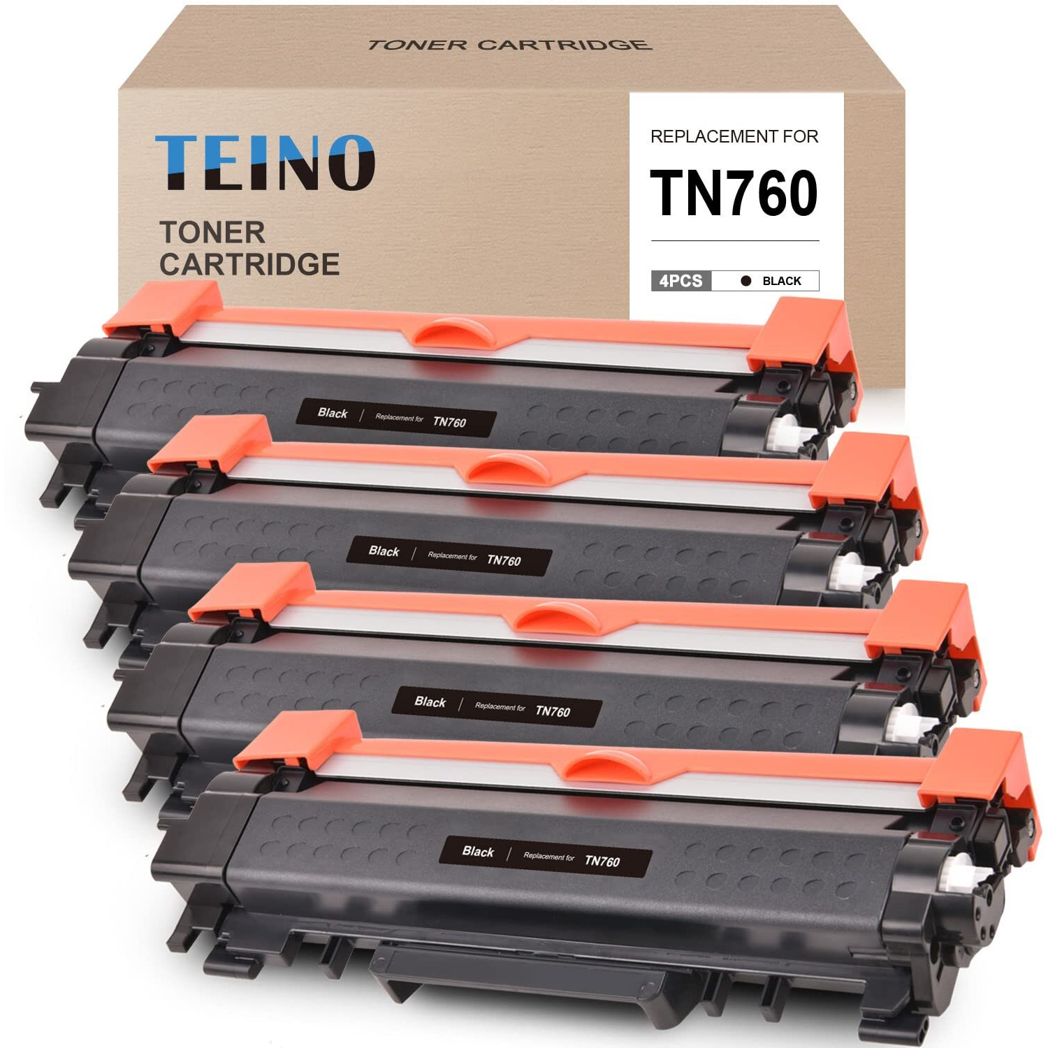 Teino Remanufactured Toner Cartridge Replacement For Brother Tn760 Tn 760 Tn730 To Use With Brother Dcp-L2550Dw Mfc-L2710Dw Mfc-L2750Dw Hl-L2370Dw Hl-L2395Dw Hl-L2350Dw (Black, 4 Pack)