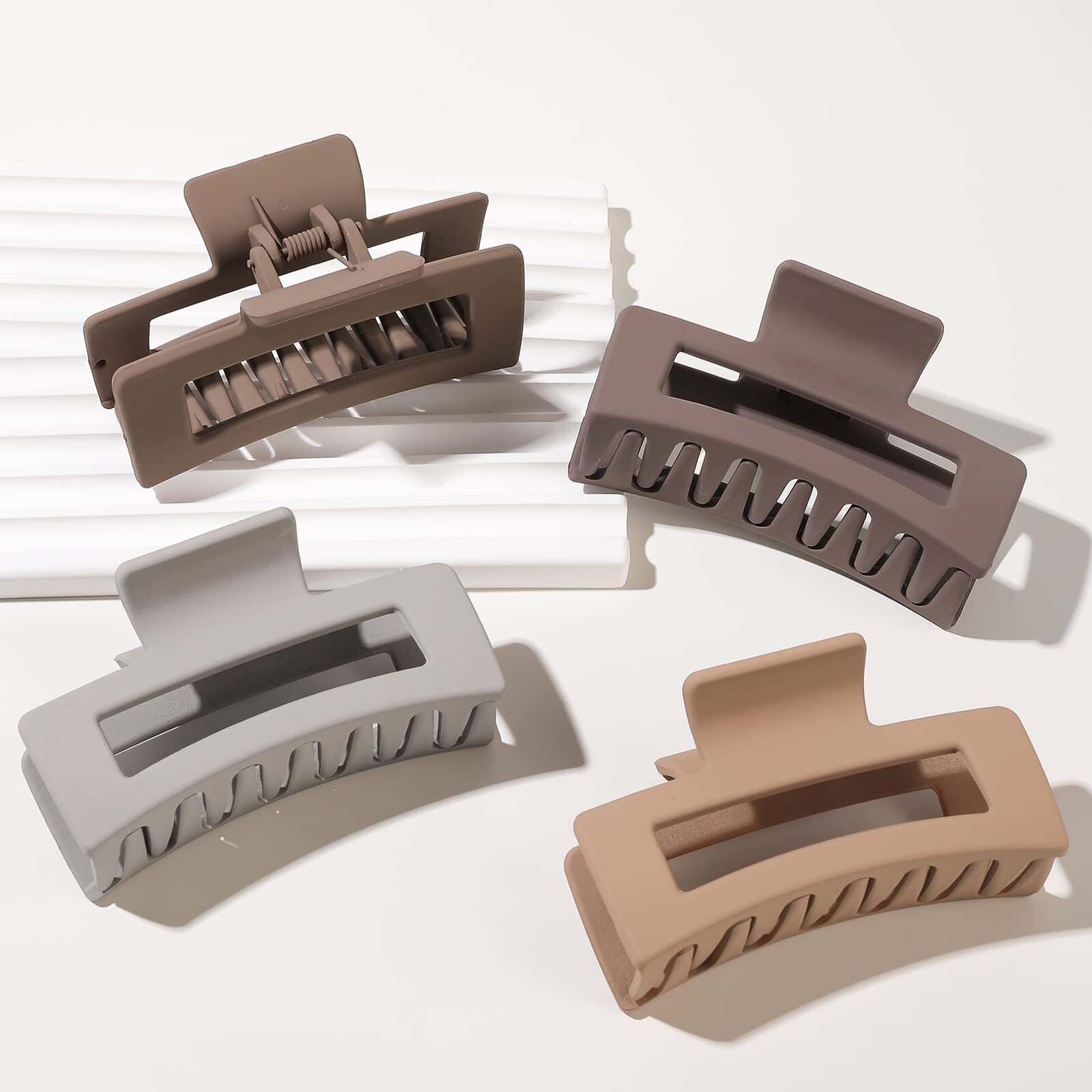 Hair Claw Clips For Women Thick Thin Hair - Big Hair Clips Matte Claw Clips Medium Rectangle Claw Clip Strong Hold Cute Jaw Clip Non-Slip Hair Styling Accessories