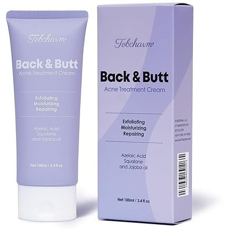 Butt Acne Clearing Treatment, Maximum Strength Body Cream For Back, Buttocks, Thigh & Chest Acne Removal, Skin Clearing Lotion For Men & Women, Foaming Cleanser For Bacne & Cystic Acne