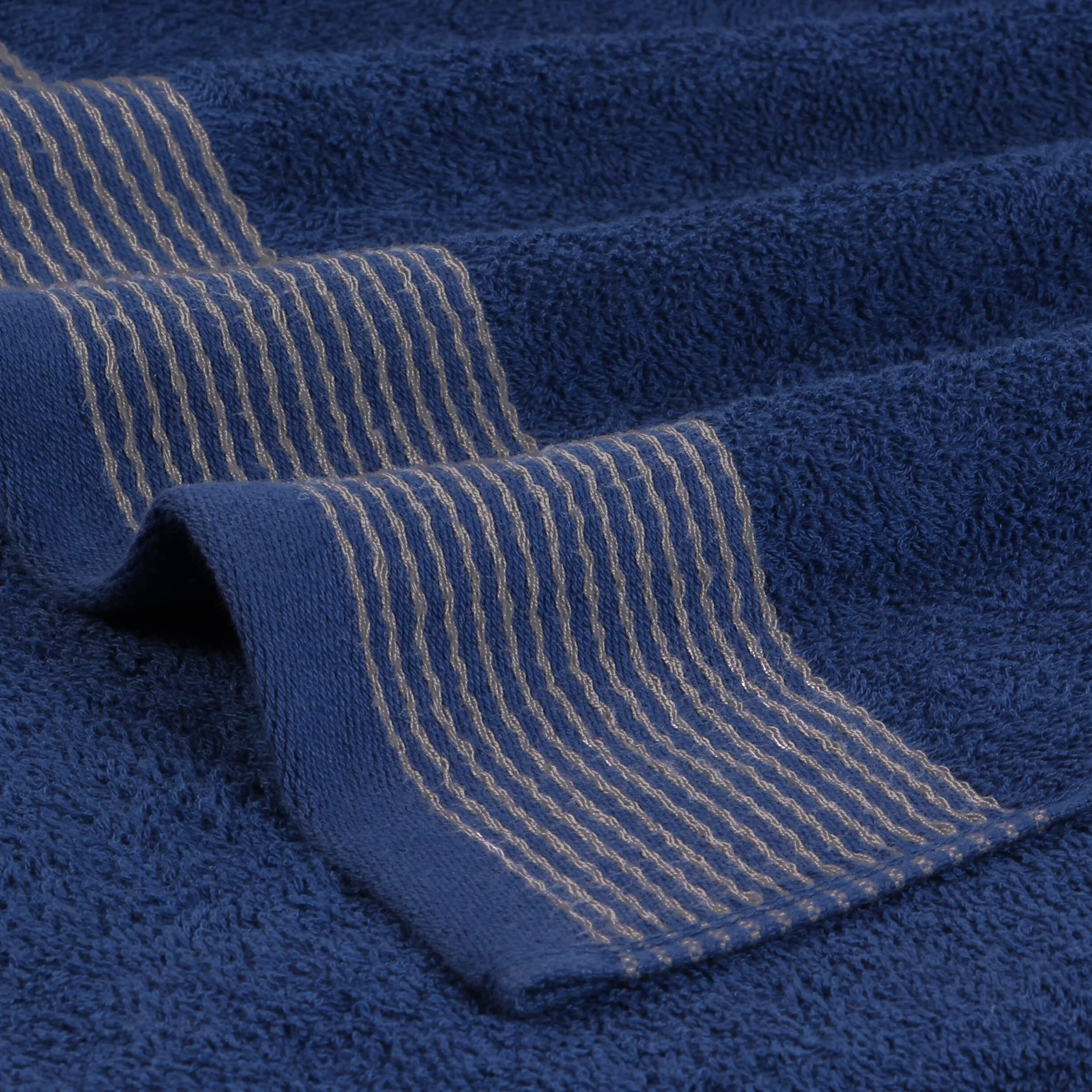 Belizzi Home 100% Cotton Ultra Soft 6 Pack Towel Set, Contains 2 Bath Towels 28X55 Inchs, 2 Hand Towels 16X24 Inchs & 2 Washcloths 12X12 Inchs, Compact Lightweight & Highly Absorbant - Navy Blue