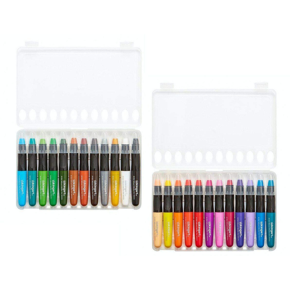 Kingart Gel Stick Artist Water Soluble Pigment Crayons Set Of 24 Unique Colors